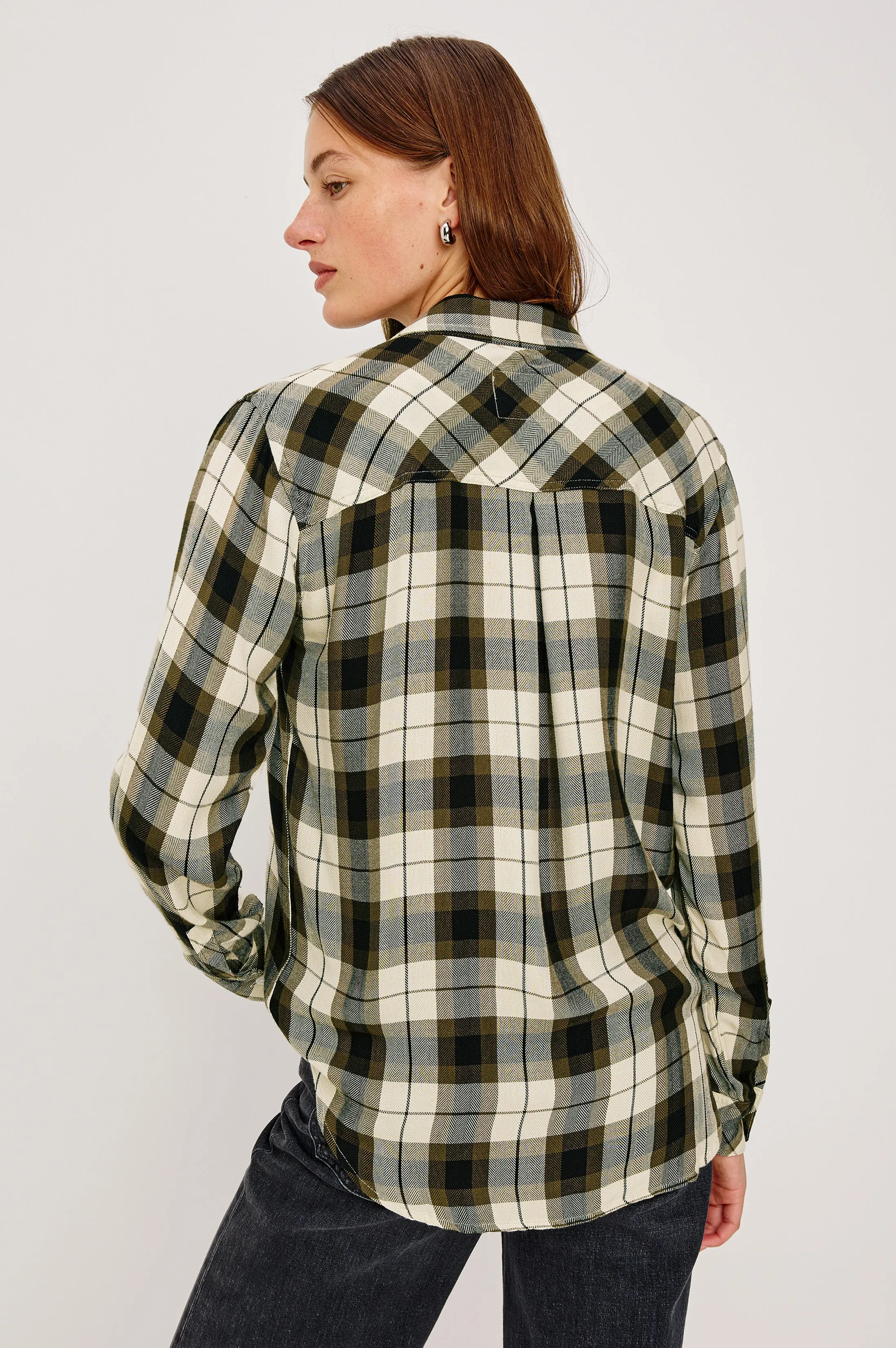 HUNTER SHIRT - IVORY OLIVE ASH sold by Rails product image thumbnail 5