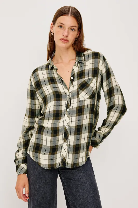 HUNTER SHIRT - IVORY OLIVE ASH sold by Rails