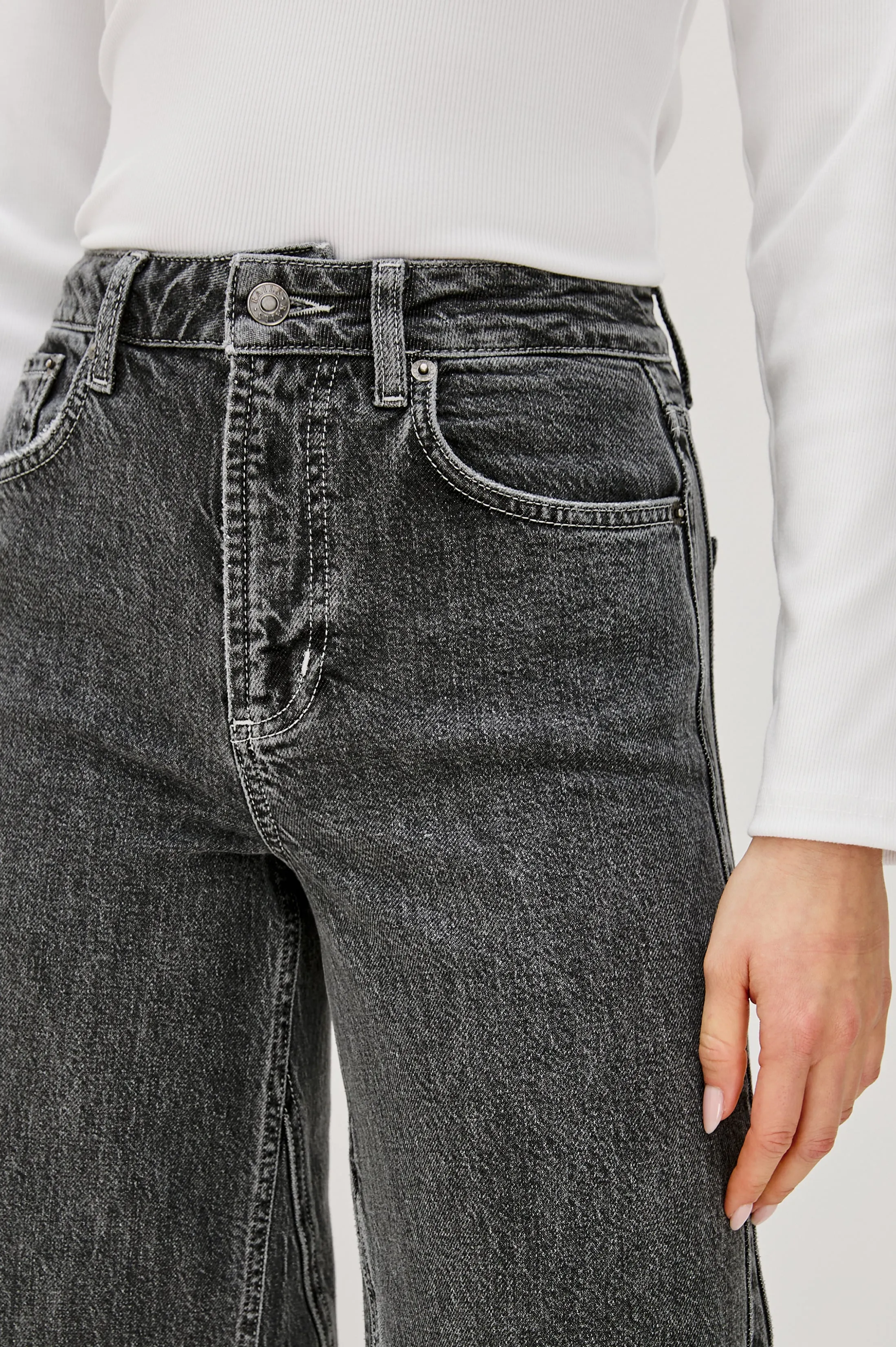 GETTY TWIST SEAM WIDE LEG - WASHED CHARCOAL sold by Rails product image thumbnail 3