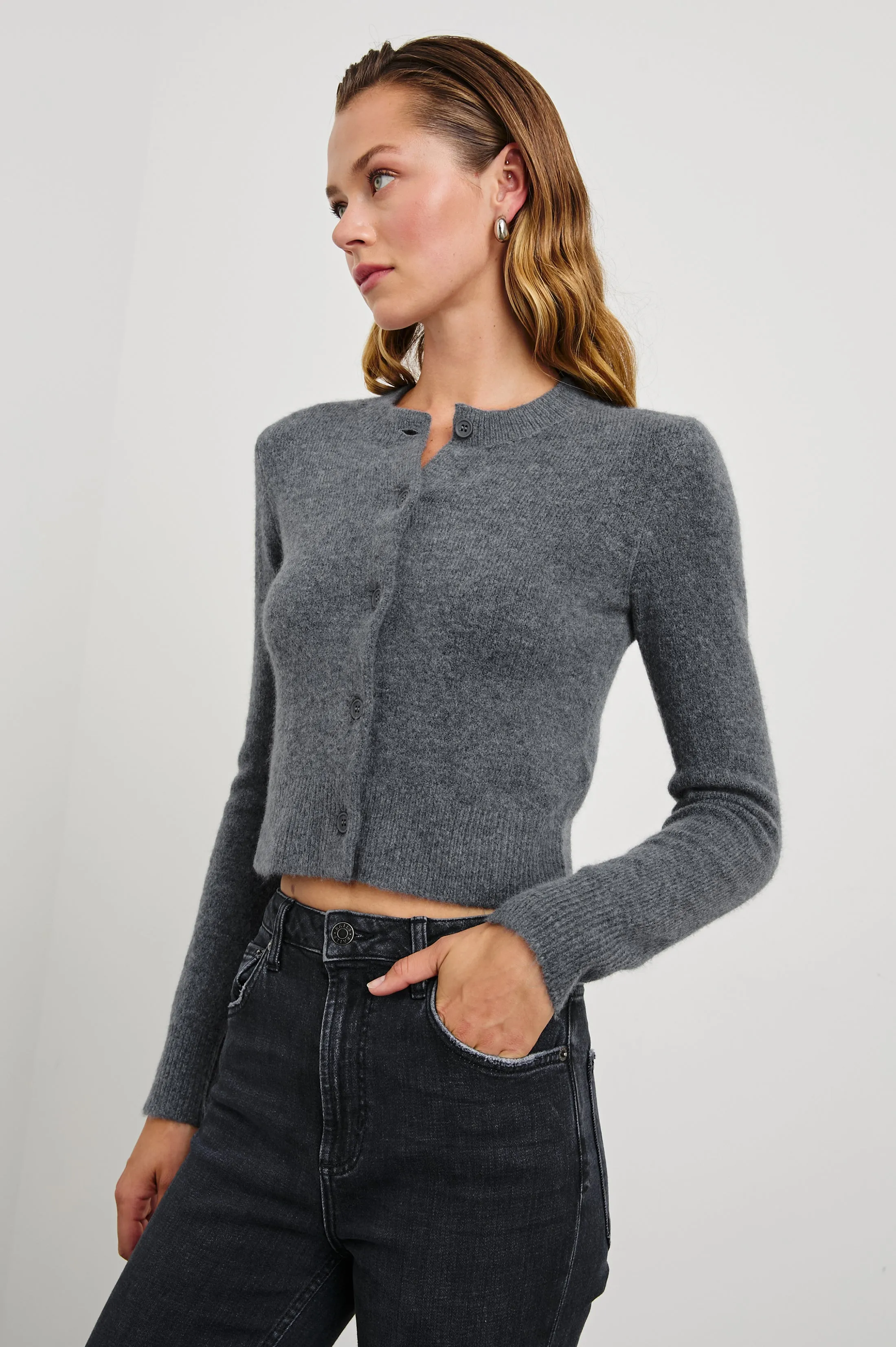 MATILDA CARDIGAN - CHARCOAL sold by Rails product image thumbnail 3