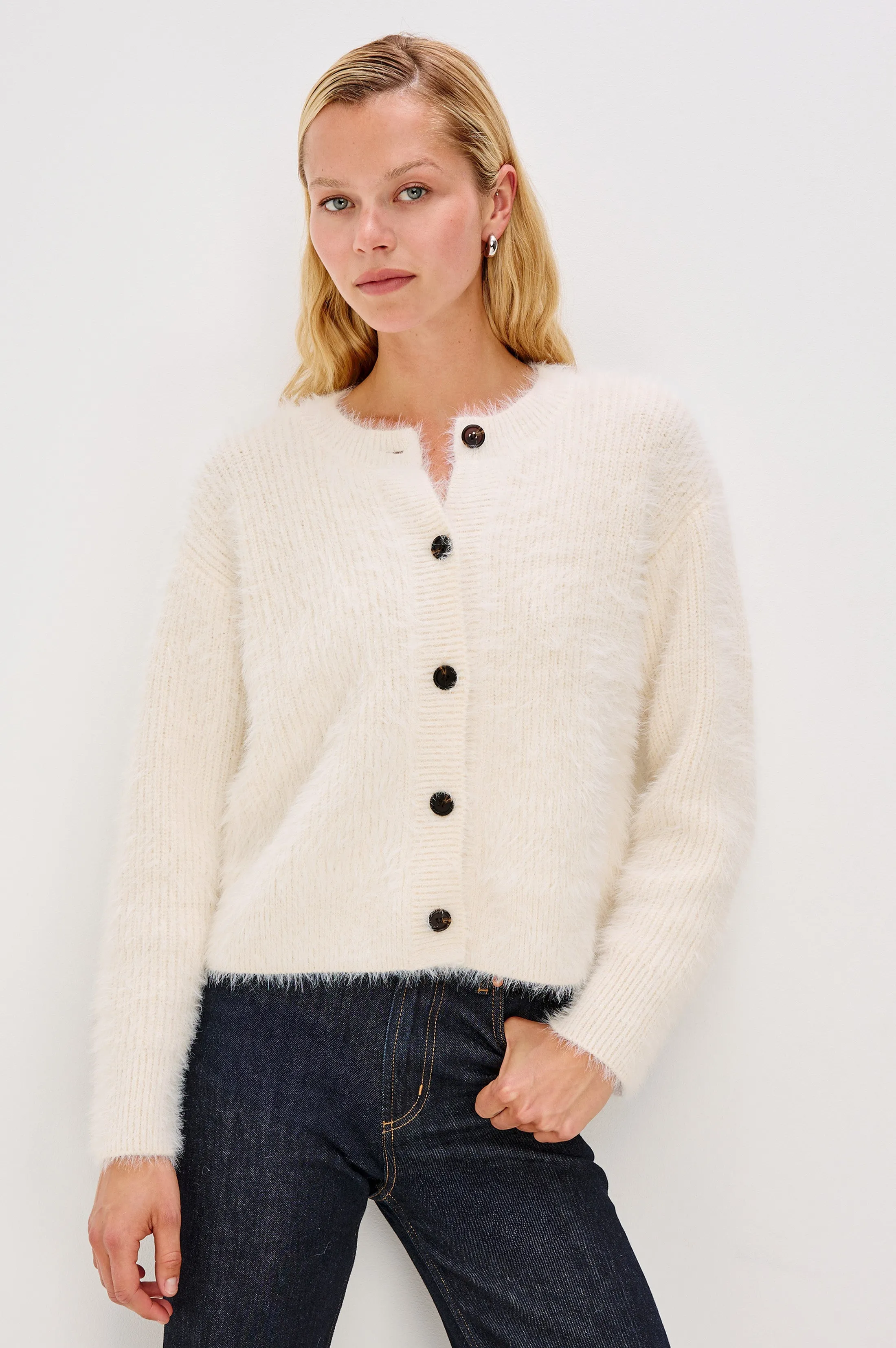 MELO CARDIGAN - IVORY sold by Rails