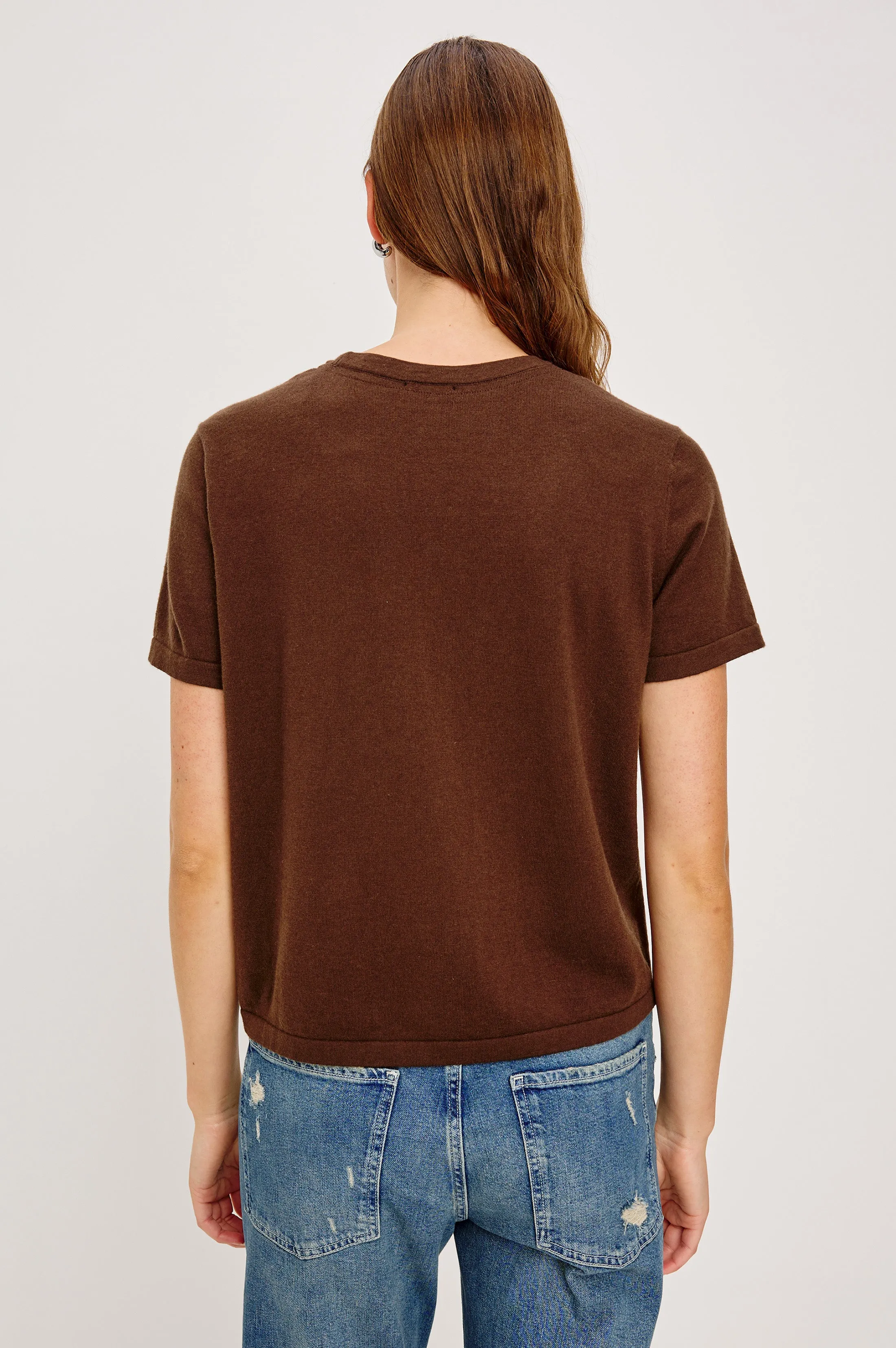 COTTON CASHMERE T-SHIRT - ESPRESSO sold by Rails product image thumbnail 5