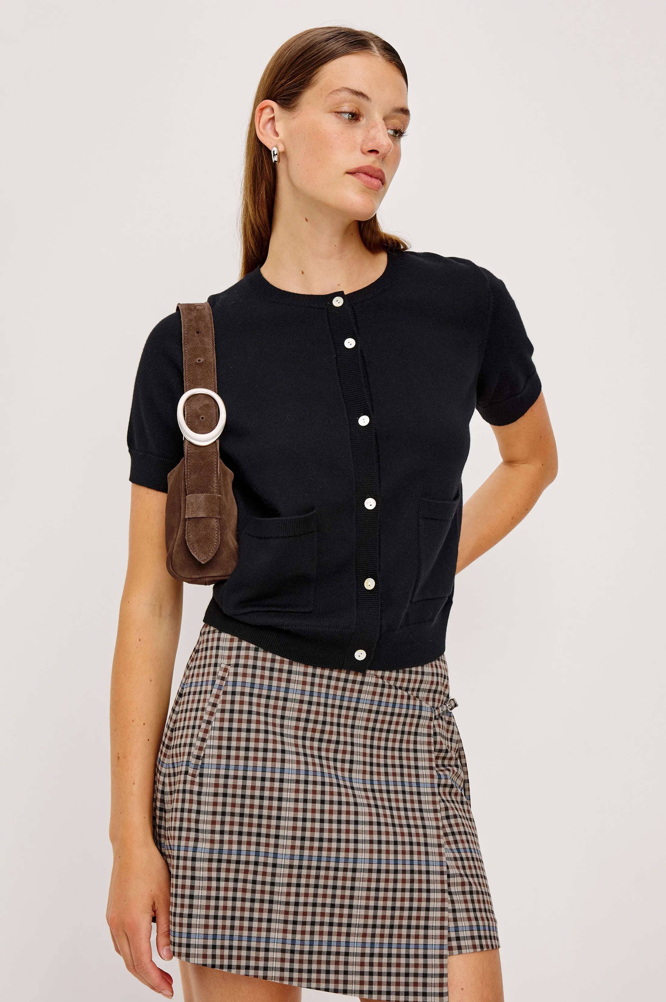 NIAL SKIRT - MOCHA CHECK sold by Rails