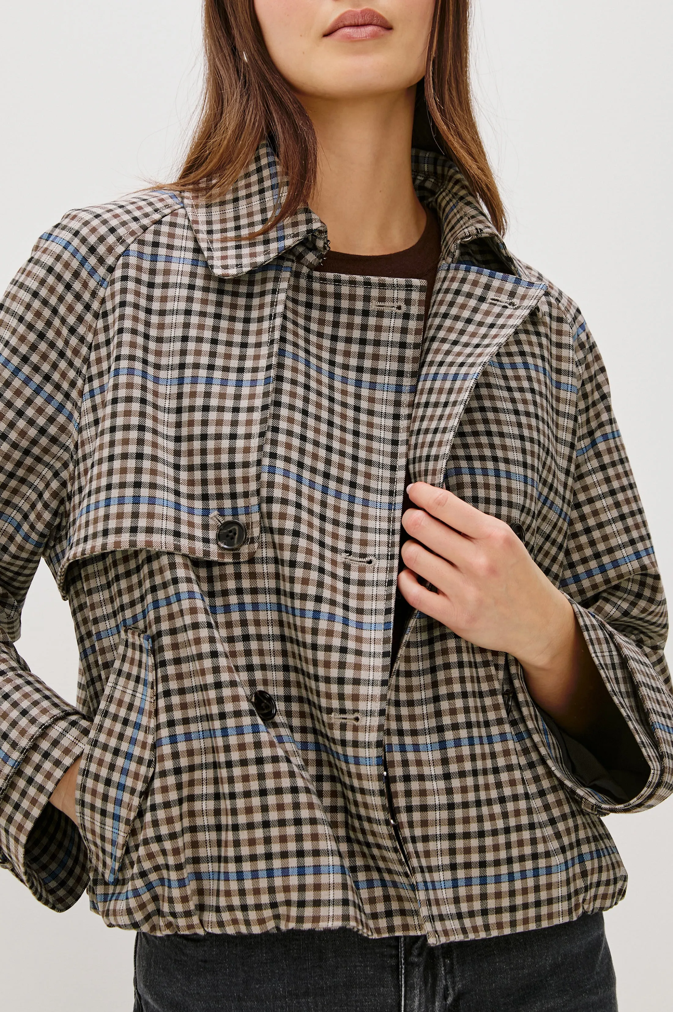 JETT JACKET - MOCHA CHECK sold by Rails product image thumbnail 2