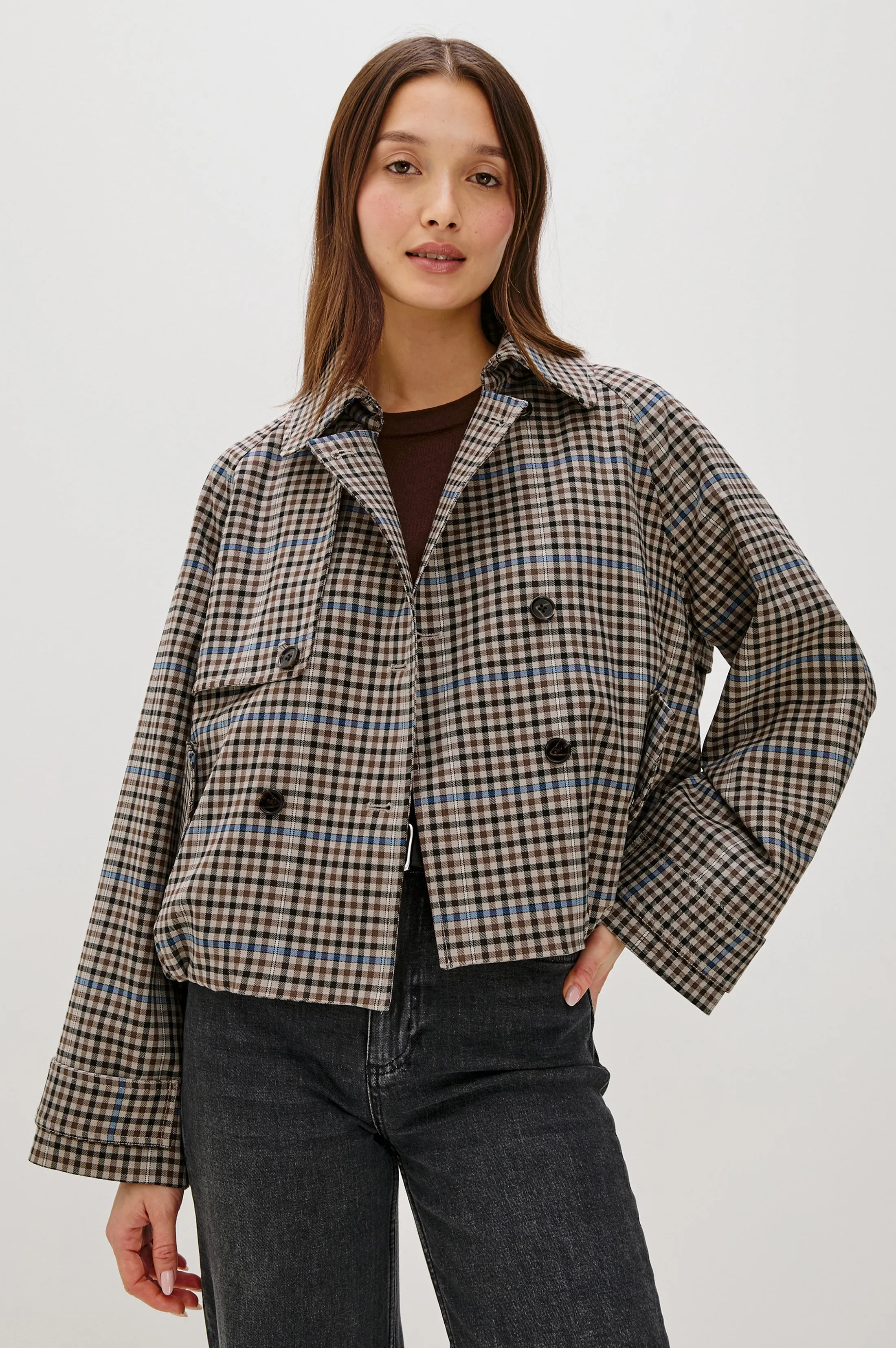 JETT JACKET - MOCHA CHECK sold by Rails product image thumbnail 3