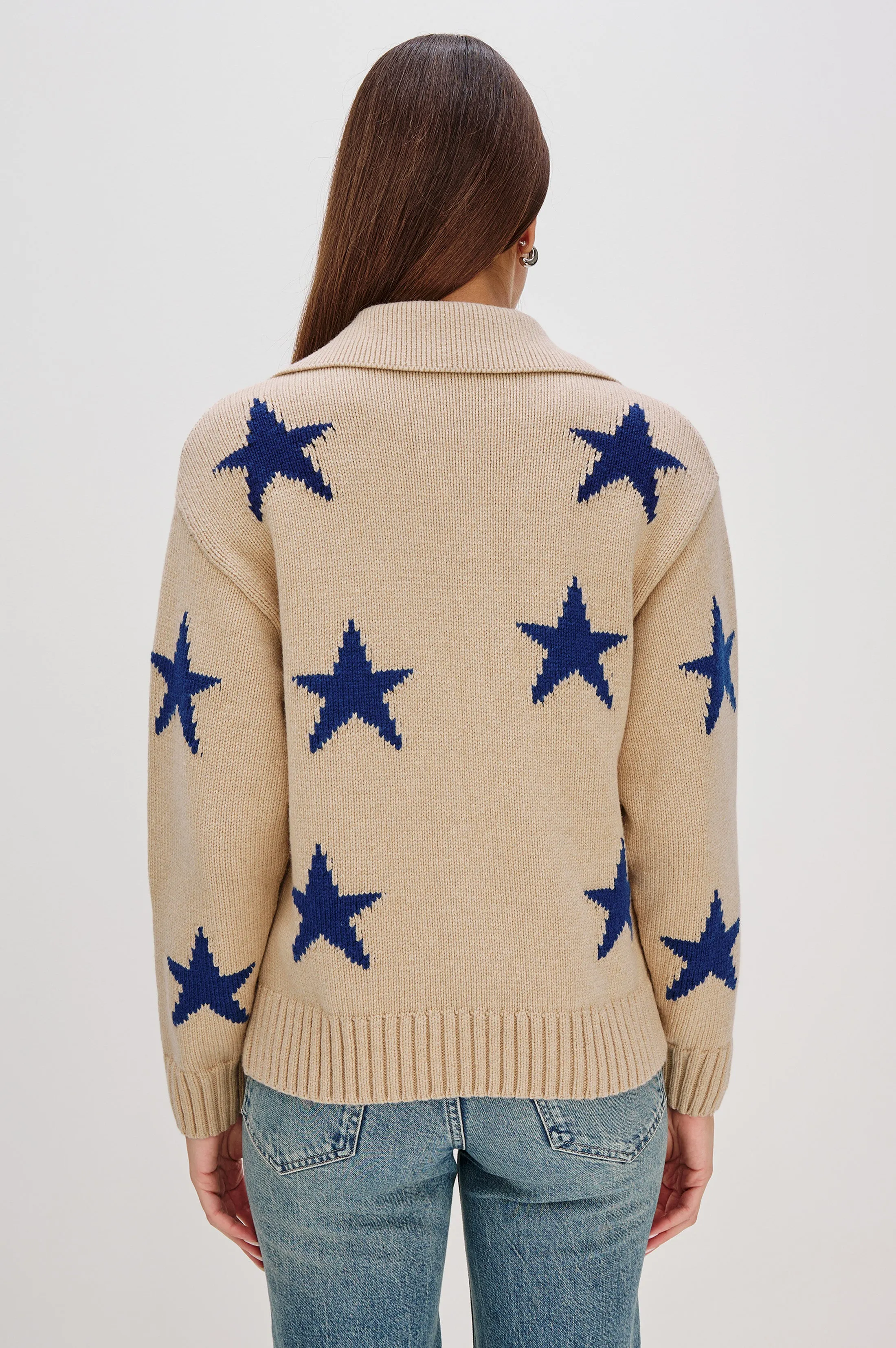 RHEA SWEATER - CAMEL COBALT STARS sold by Rails product image thumbnail 5
