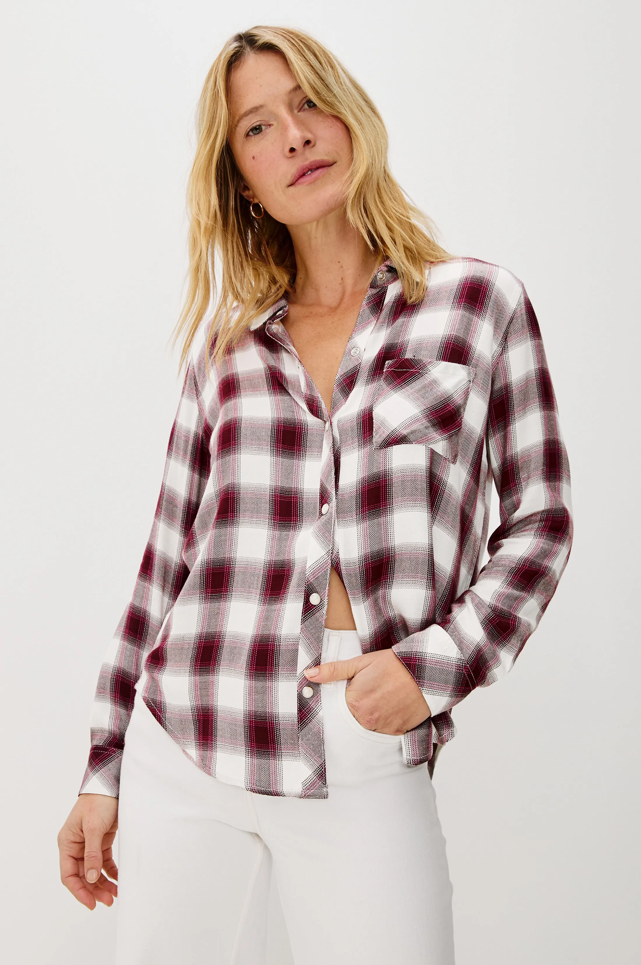 HUNTER SHIRT - RASPBERRY WINE sold by Rails