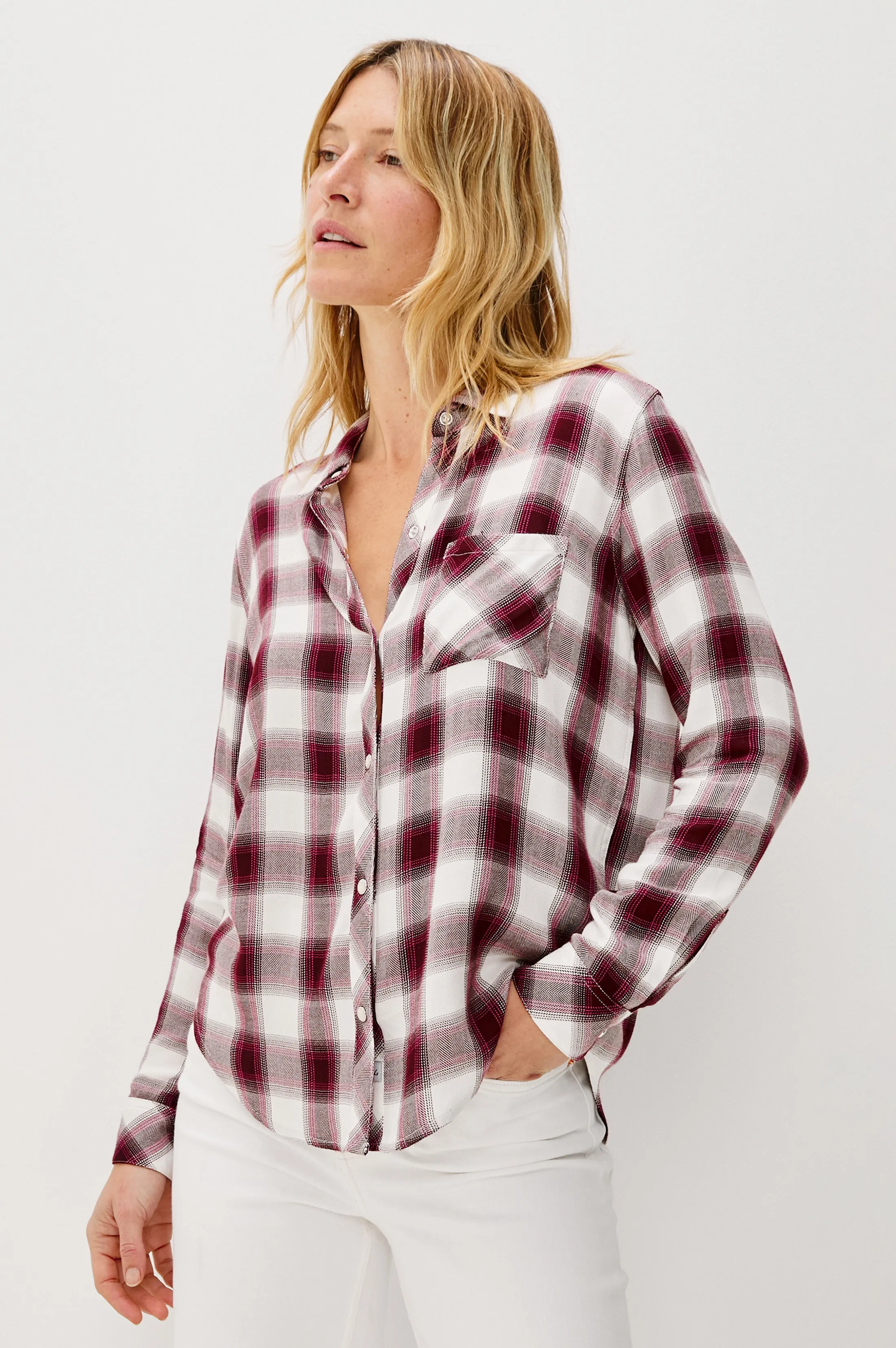 HUNTER SHIRT - RASPBERRY WINE sold by Rails product image thumbnail 4