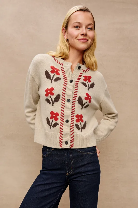 MAVIE CARDIGAN - CARMINE FLORAL sold by Rails