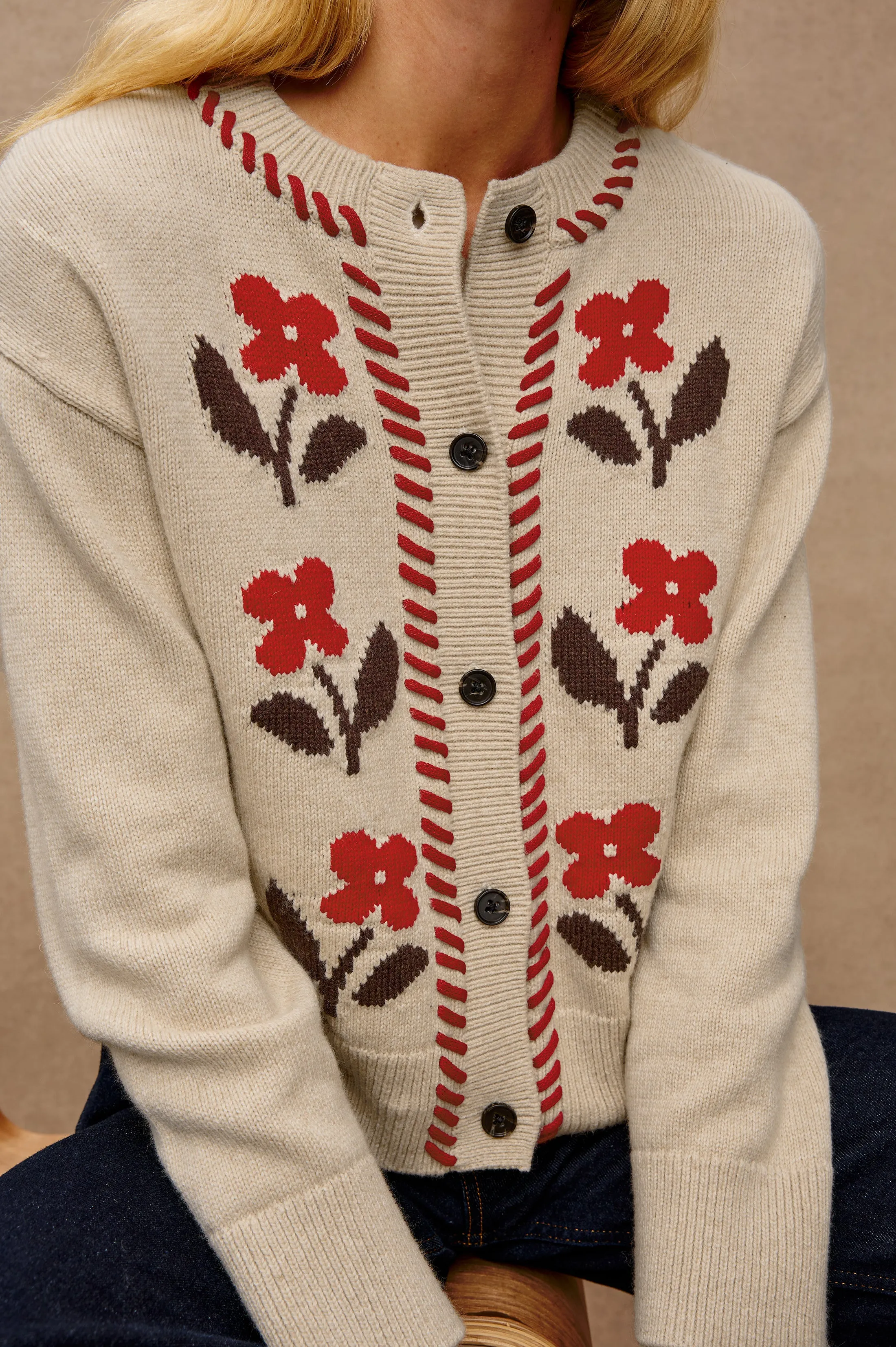 MAVIE CARDIGAN - CARMINE FLORAL sold by Rails product image thumbnail 2