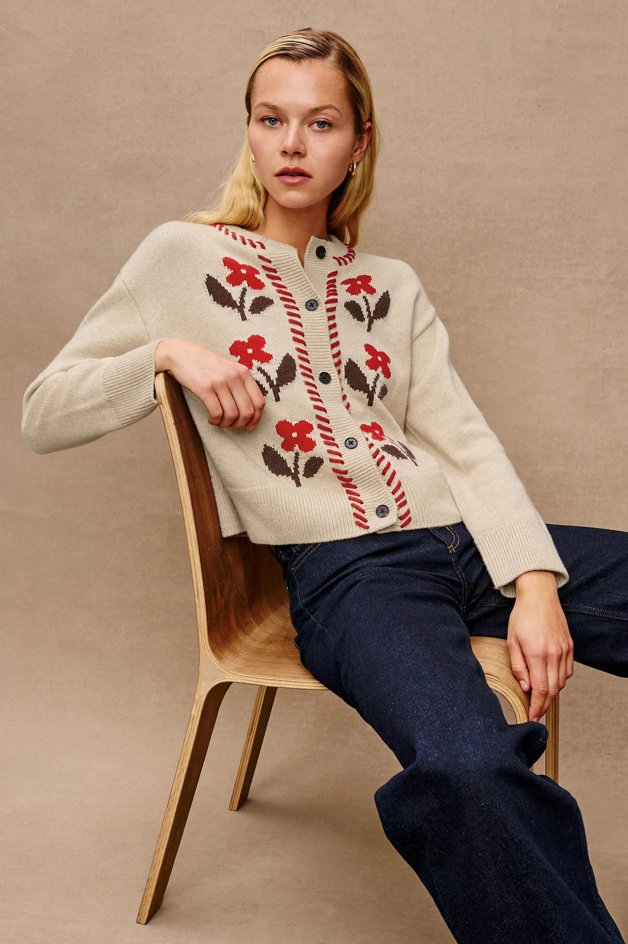 MAVIE CARDIGAN - CARMINE FLORAL sold by Rails product image thumbnail 3