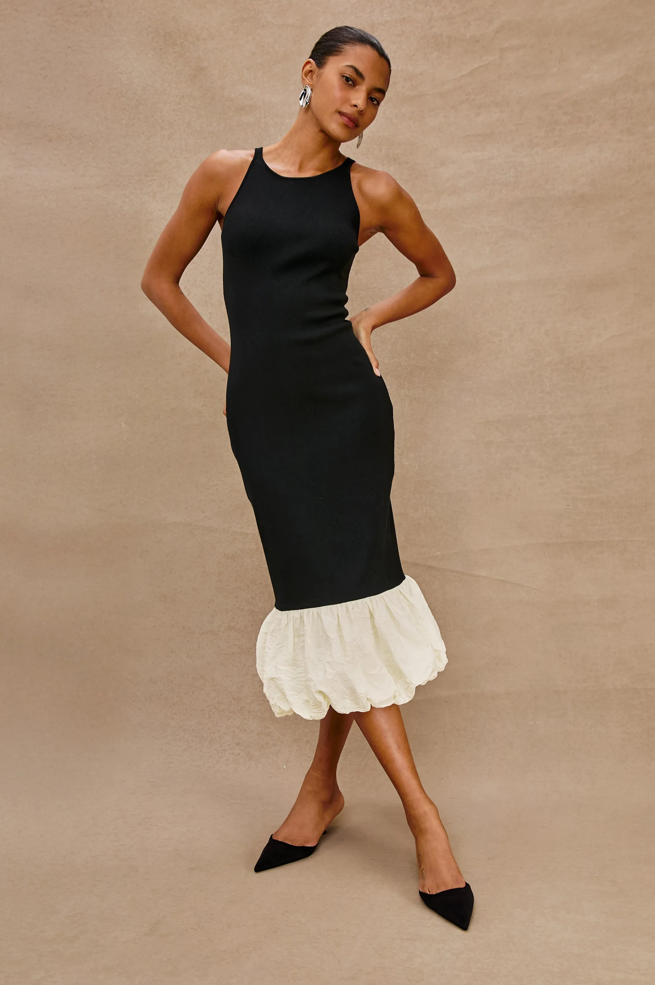 CHERYL DRESS - BLACK IVORY sold by Rails