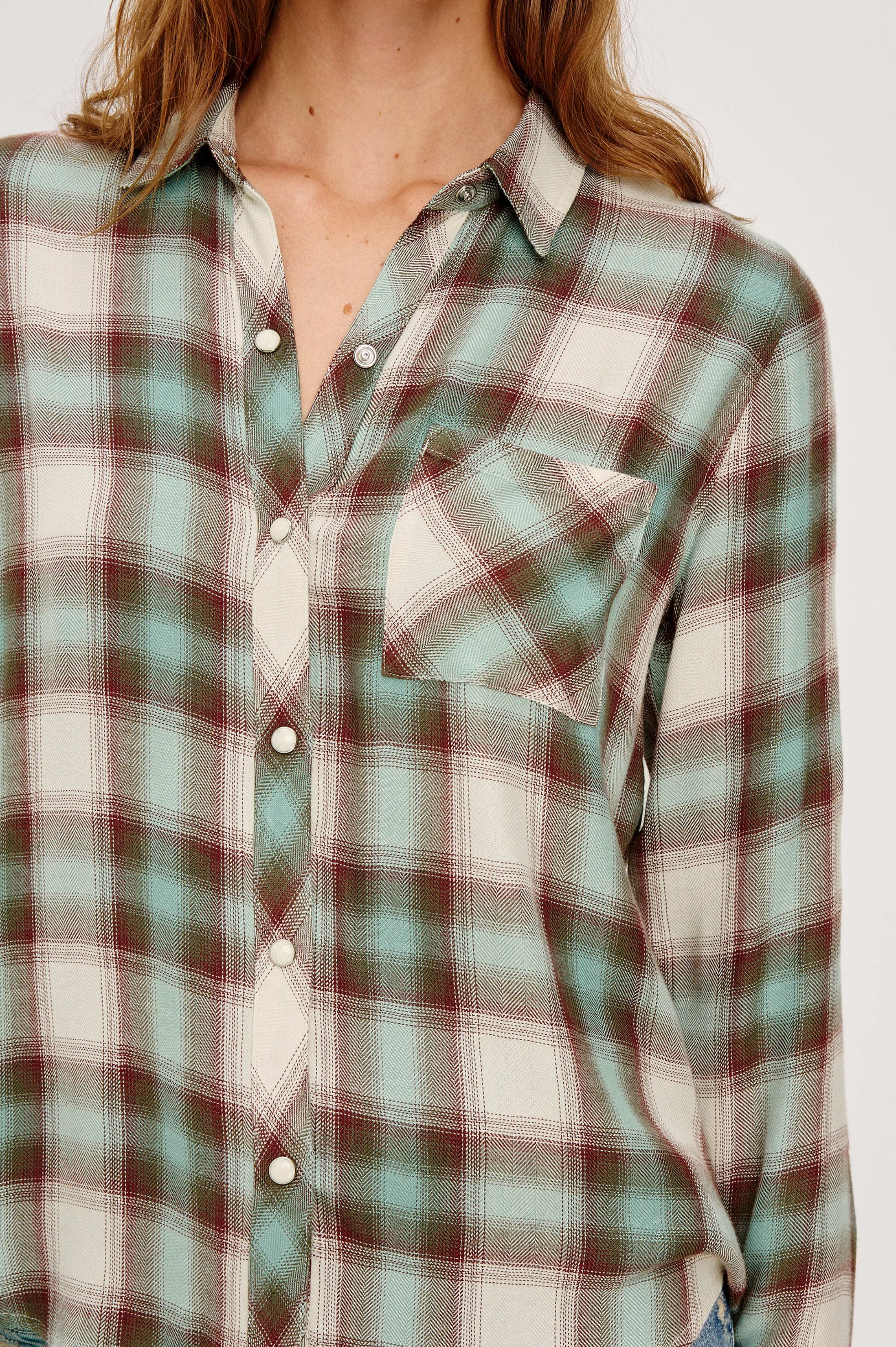 HUNTER SHIRT - BIRCH OLIVE TEAL sold by Rails product image thumbnail 2