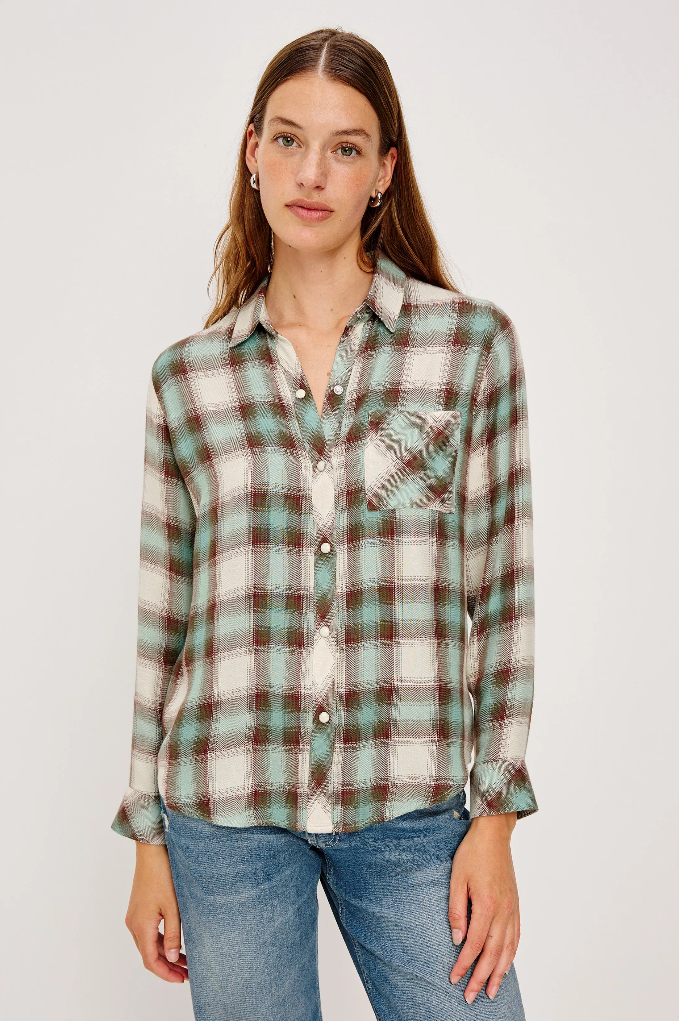 HUNTER SHIRT - BIRCH OLIVE TEAL sold by Rails product image thumbnail 3