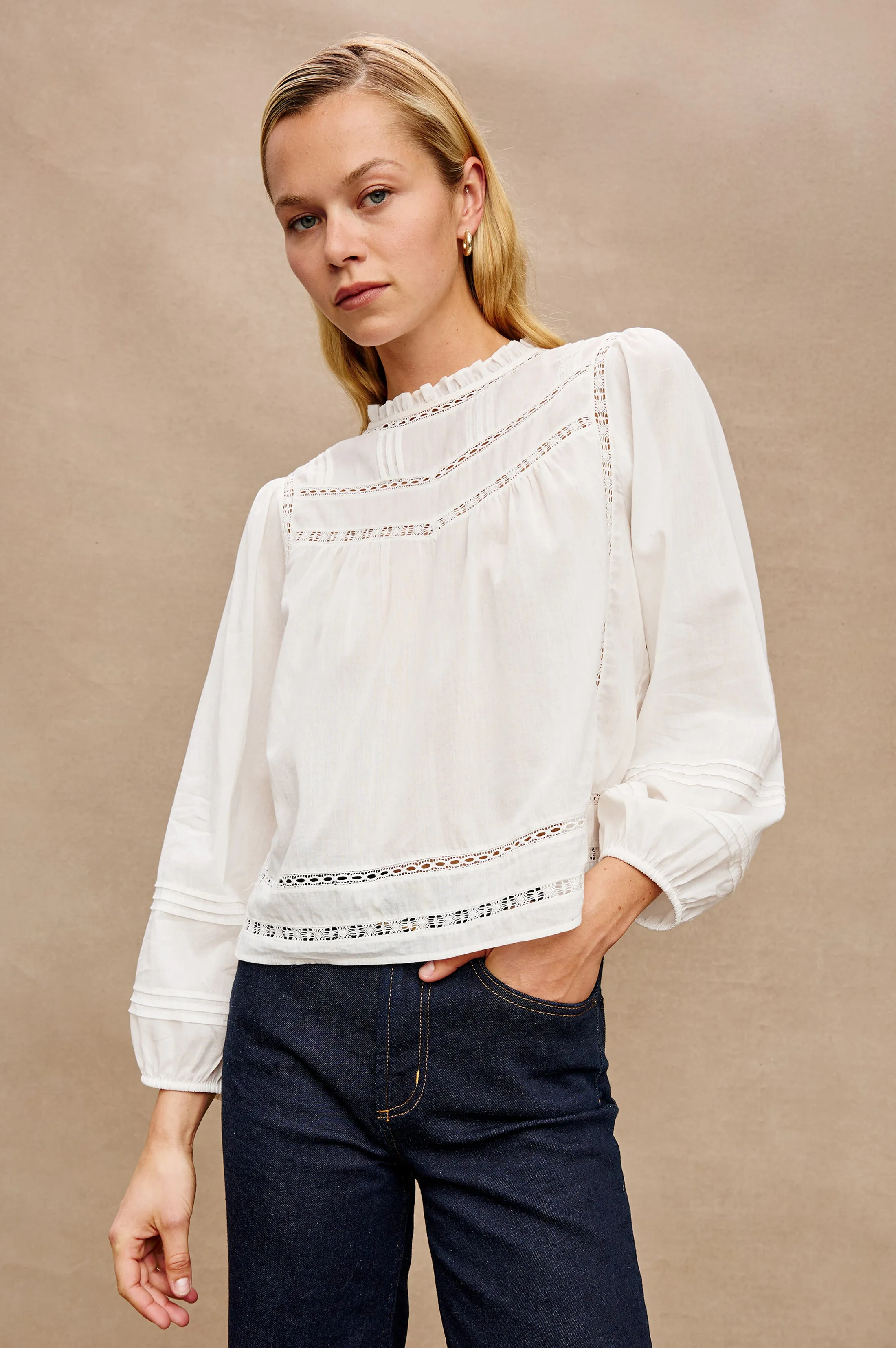 REYNA TOP - WHITE sold by Rails