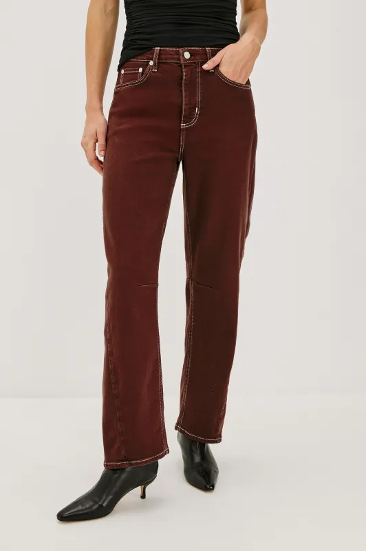 SAMO BARREL LEG - CHOCOLATE CONTRAST STITCH sold by Rails