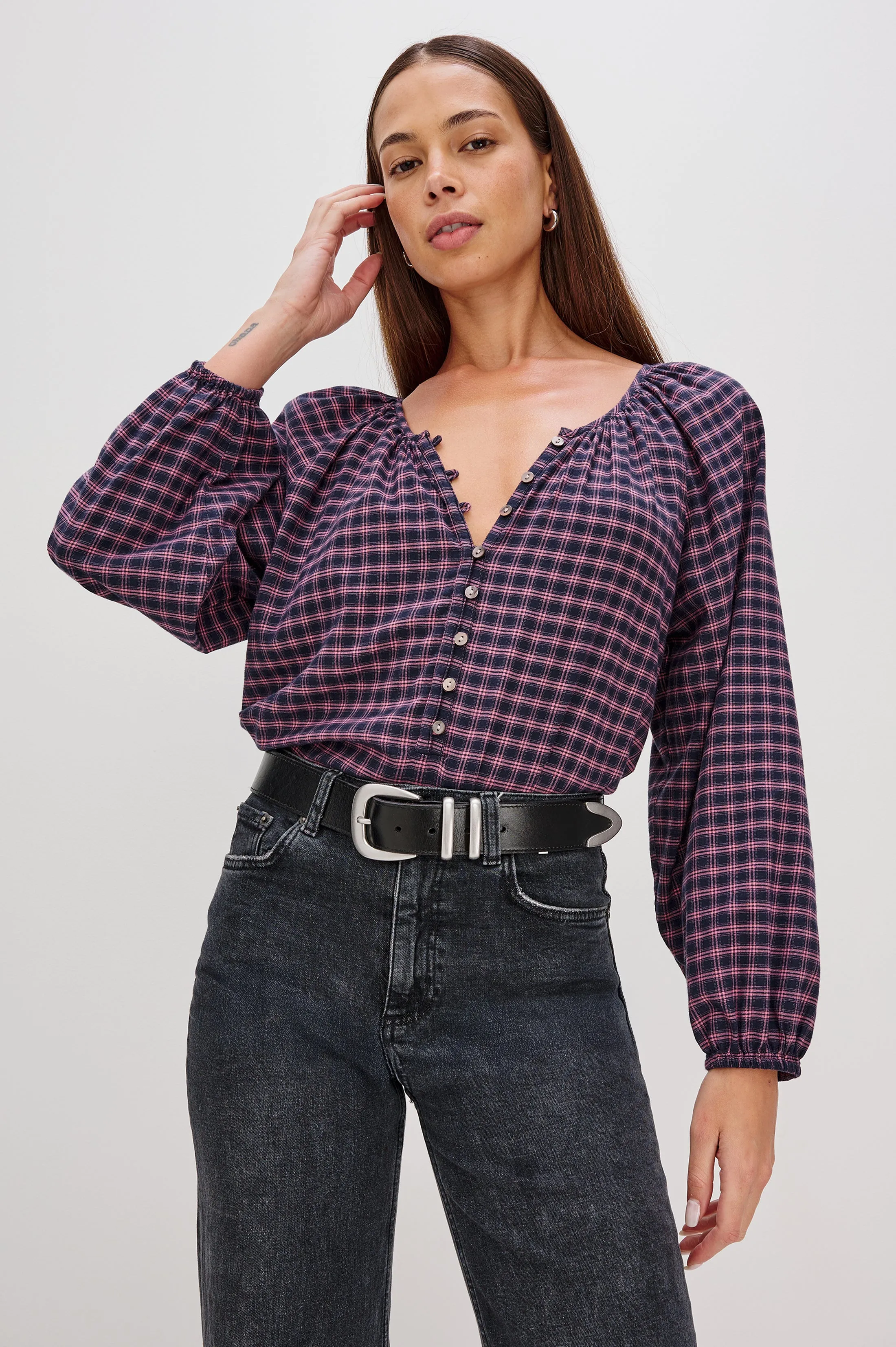 INDI TOP - ROSE CHECK sold by Rails product image thumbnail 4