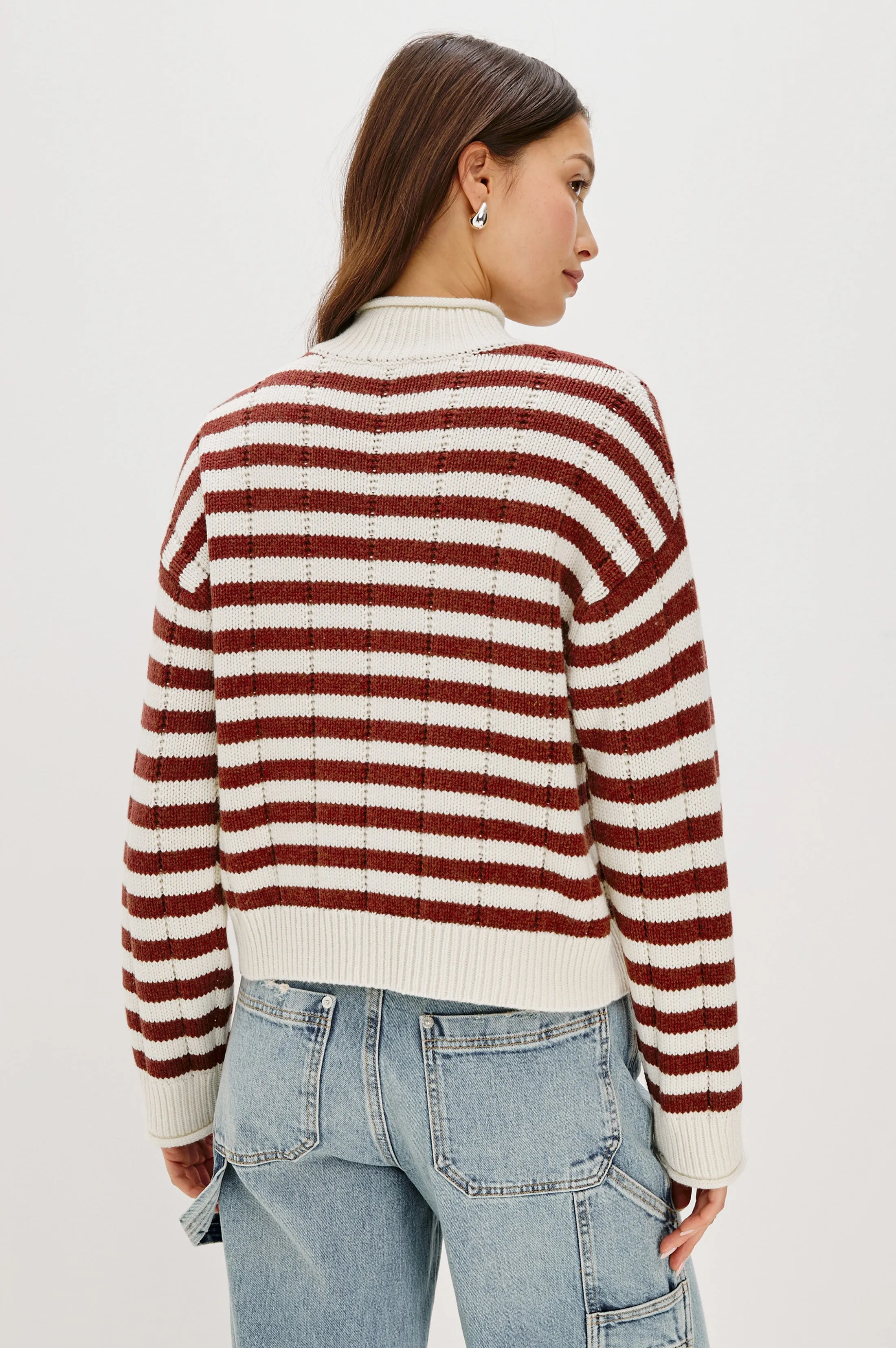 CORRINE SWEATER - IVORY RUSSET STRIPE sold by Rails product image thumbnail 5