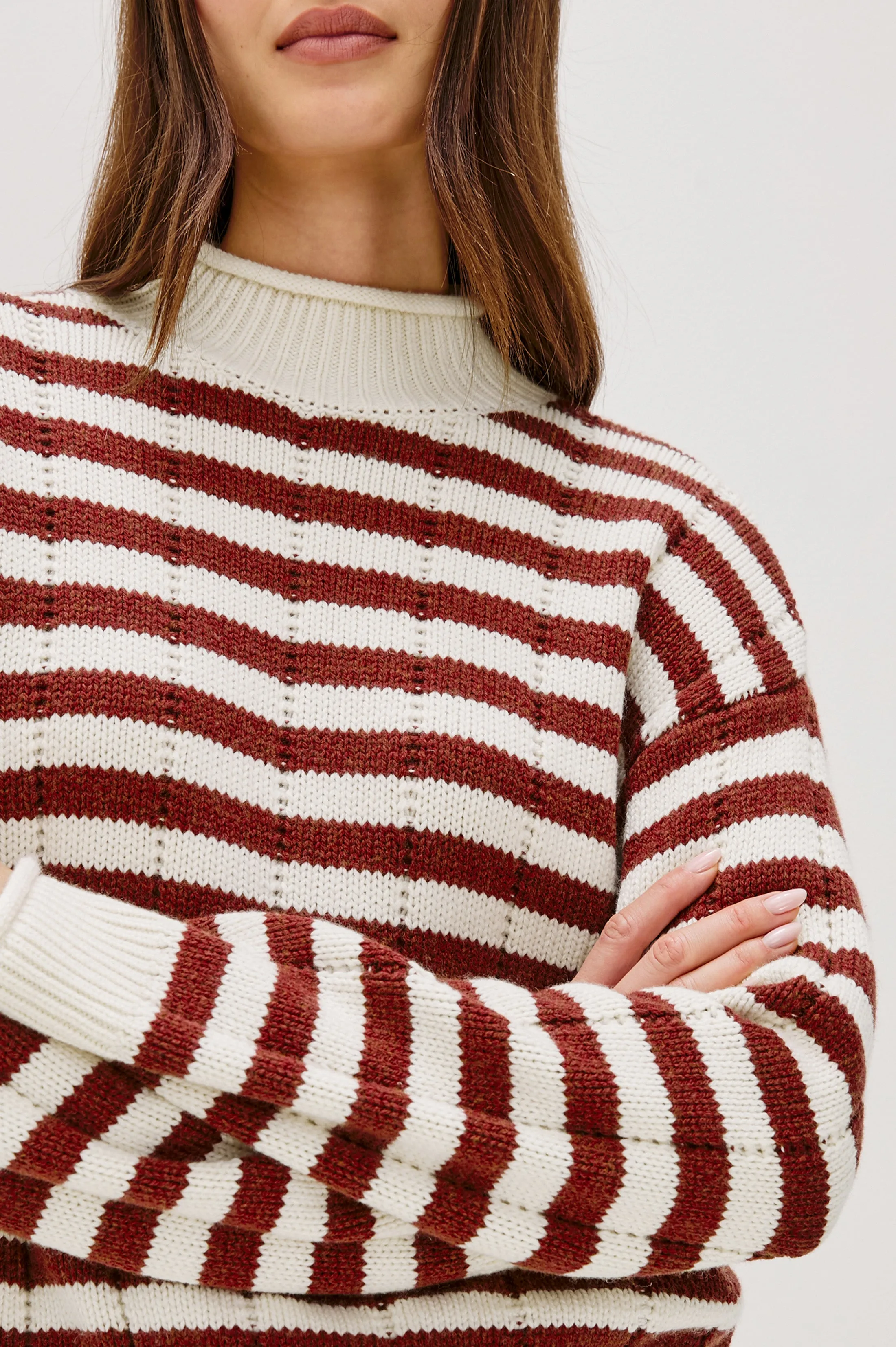 CORRINE SWEATER - IVORY RUSSET STRIPE sold by Rails product image thumbnail 2