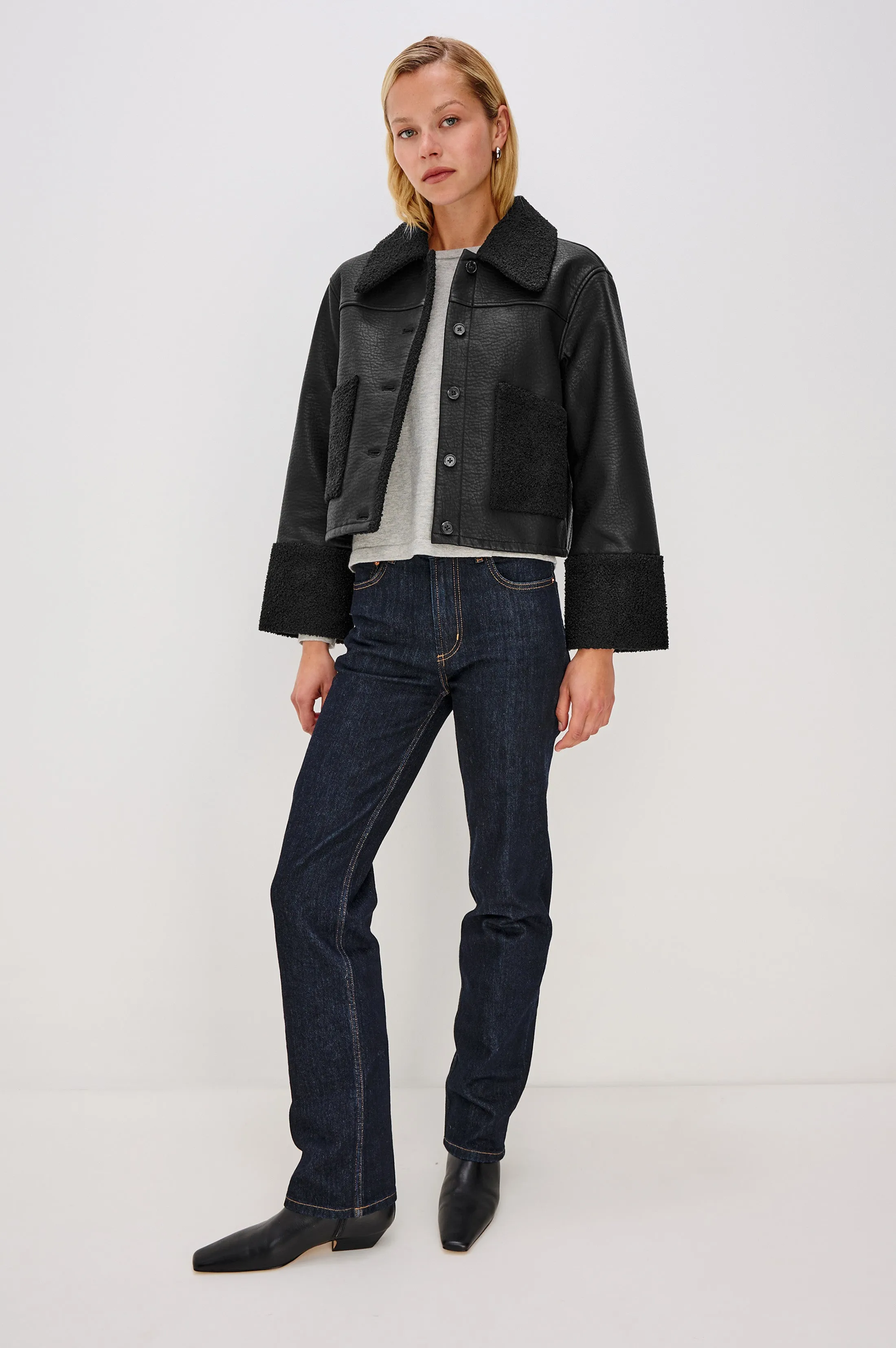 DRIA JACKET - BLACK SHEARLING sold by Rails product image thumbnail 4