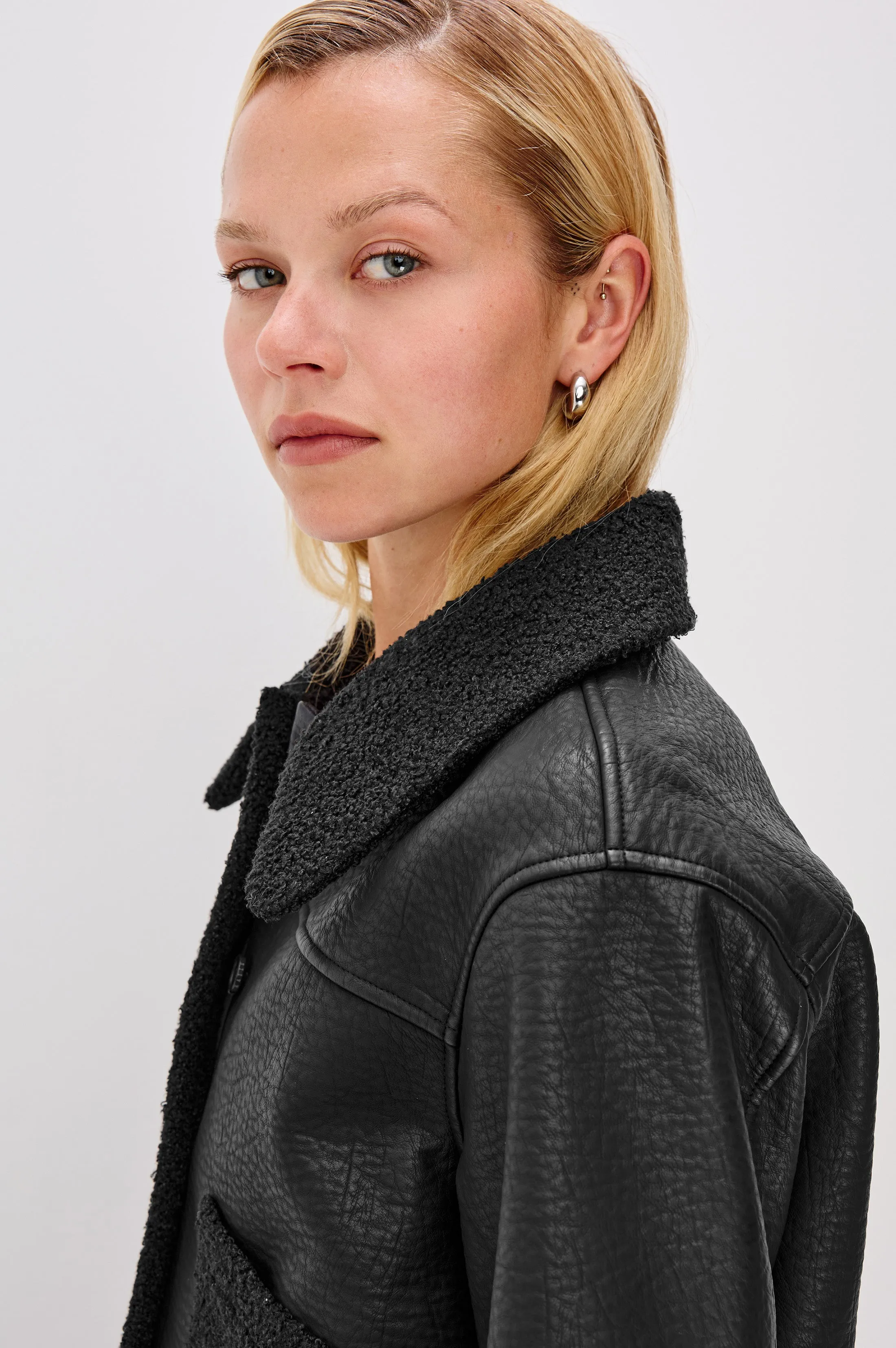 DRIA JACKET - BLACK SHEARLING sold by Rails product image thumbnail 3