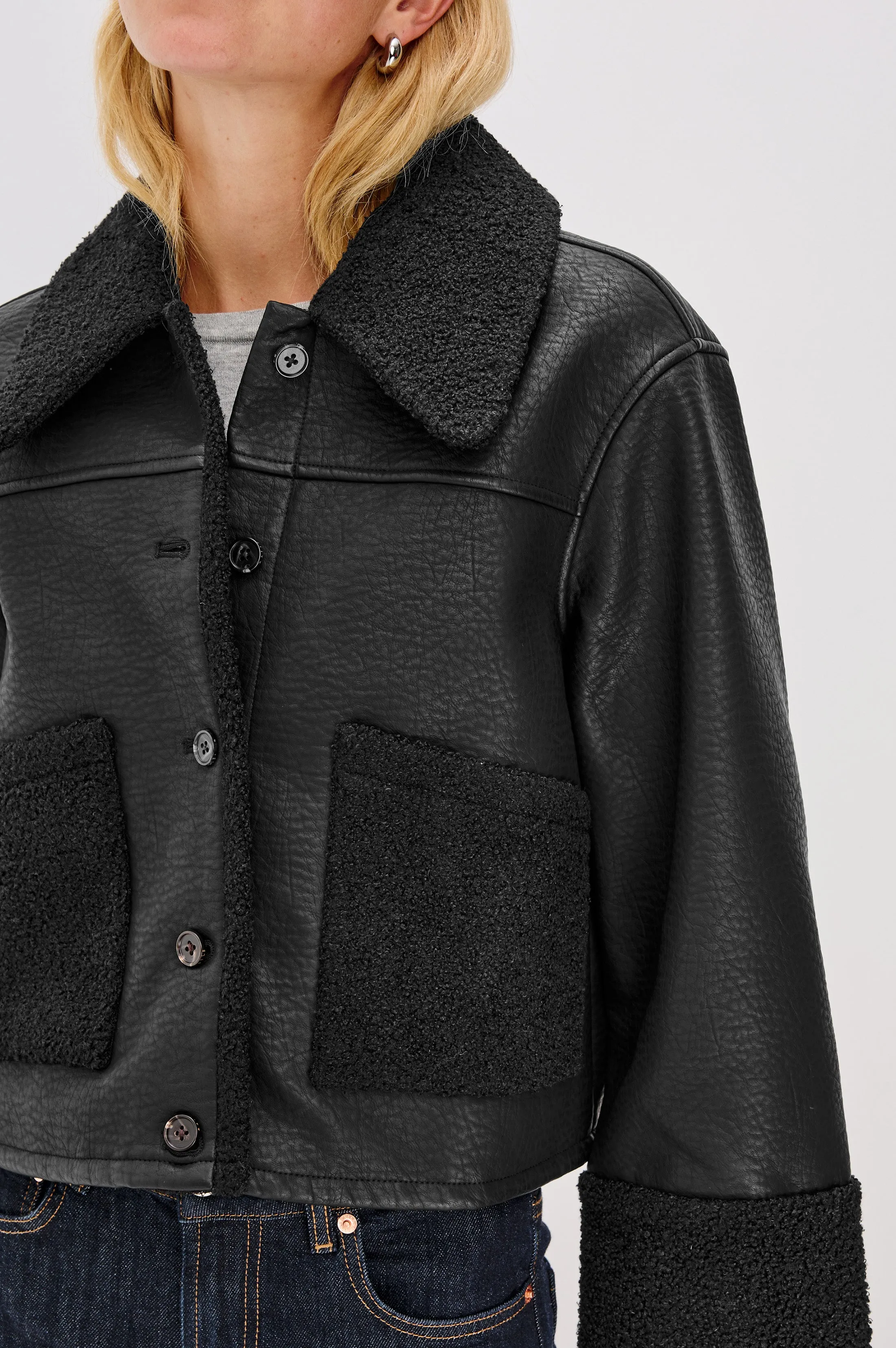 DRIA JACKET - BLACK SHEARLING sold by Rails product image thumbnail 2