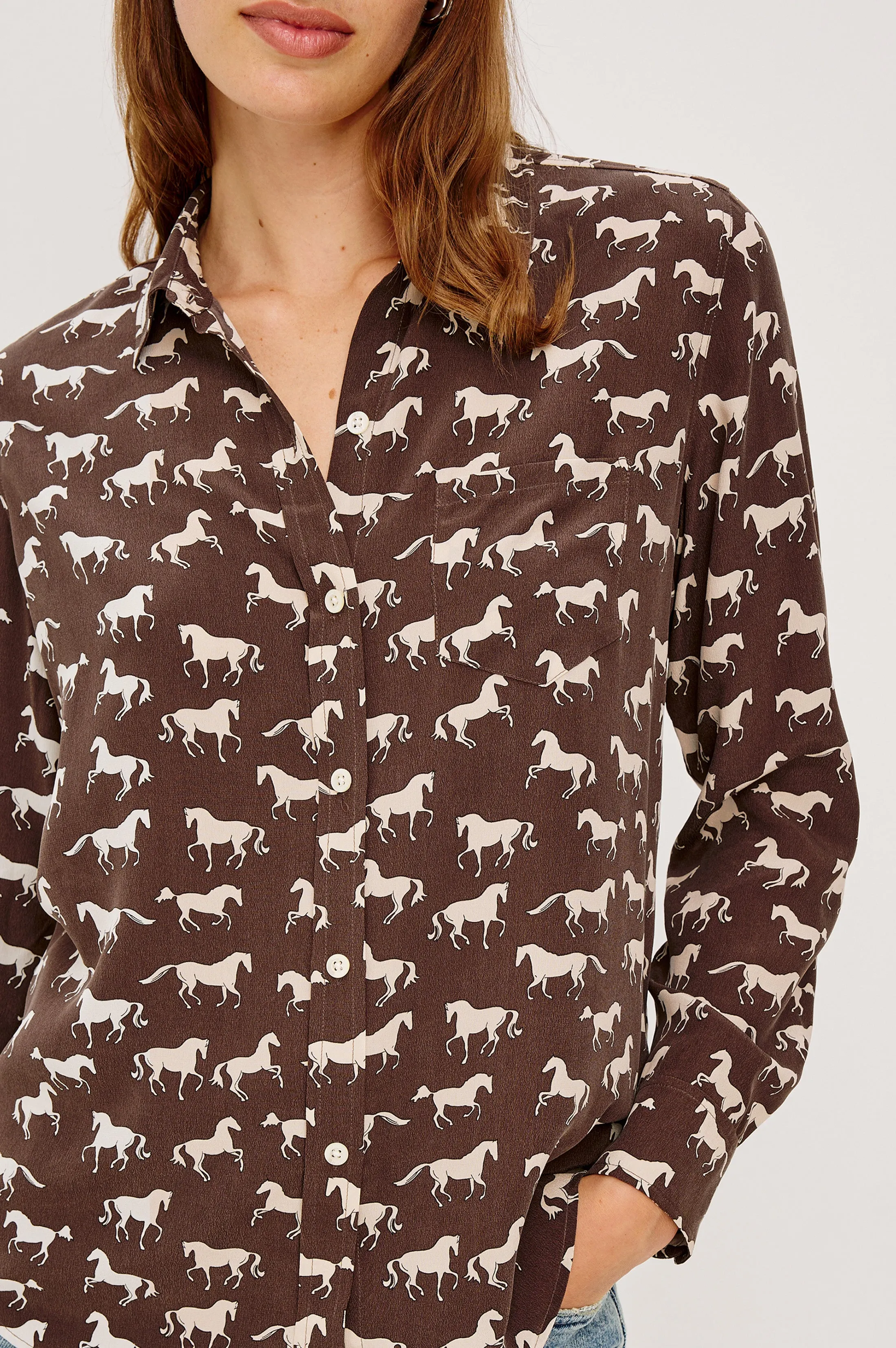 KATE SHIRT - IVORY HORSES sold by Rails product image thumbnail 2
