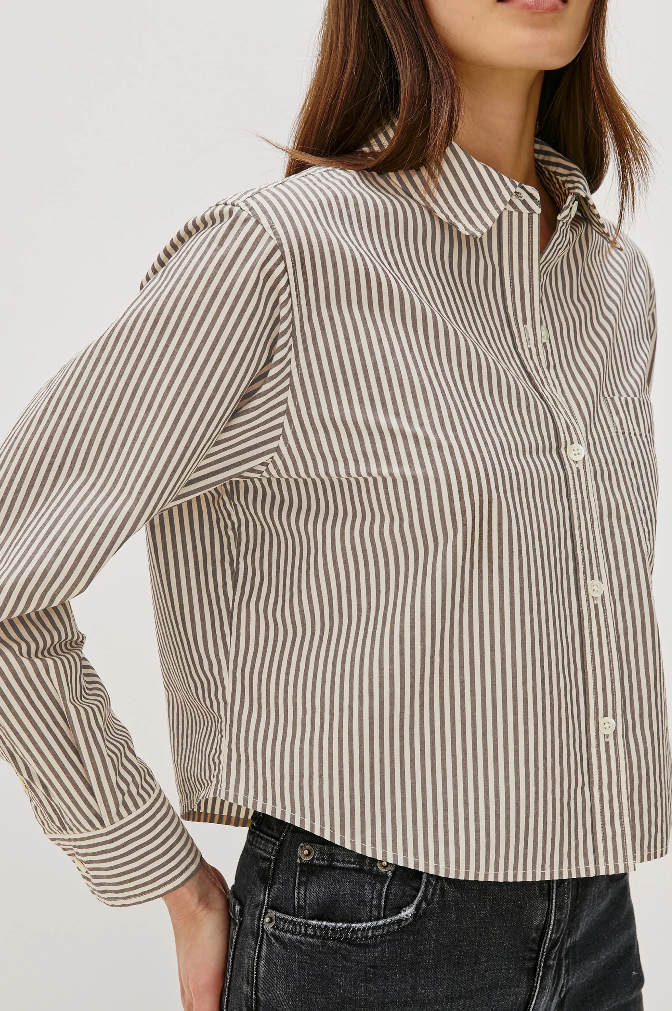 RAMY SHIRT - NOIR STRIPE sold by Rails product image thumbnail 2