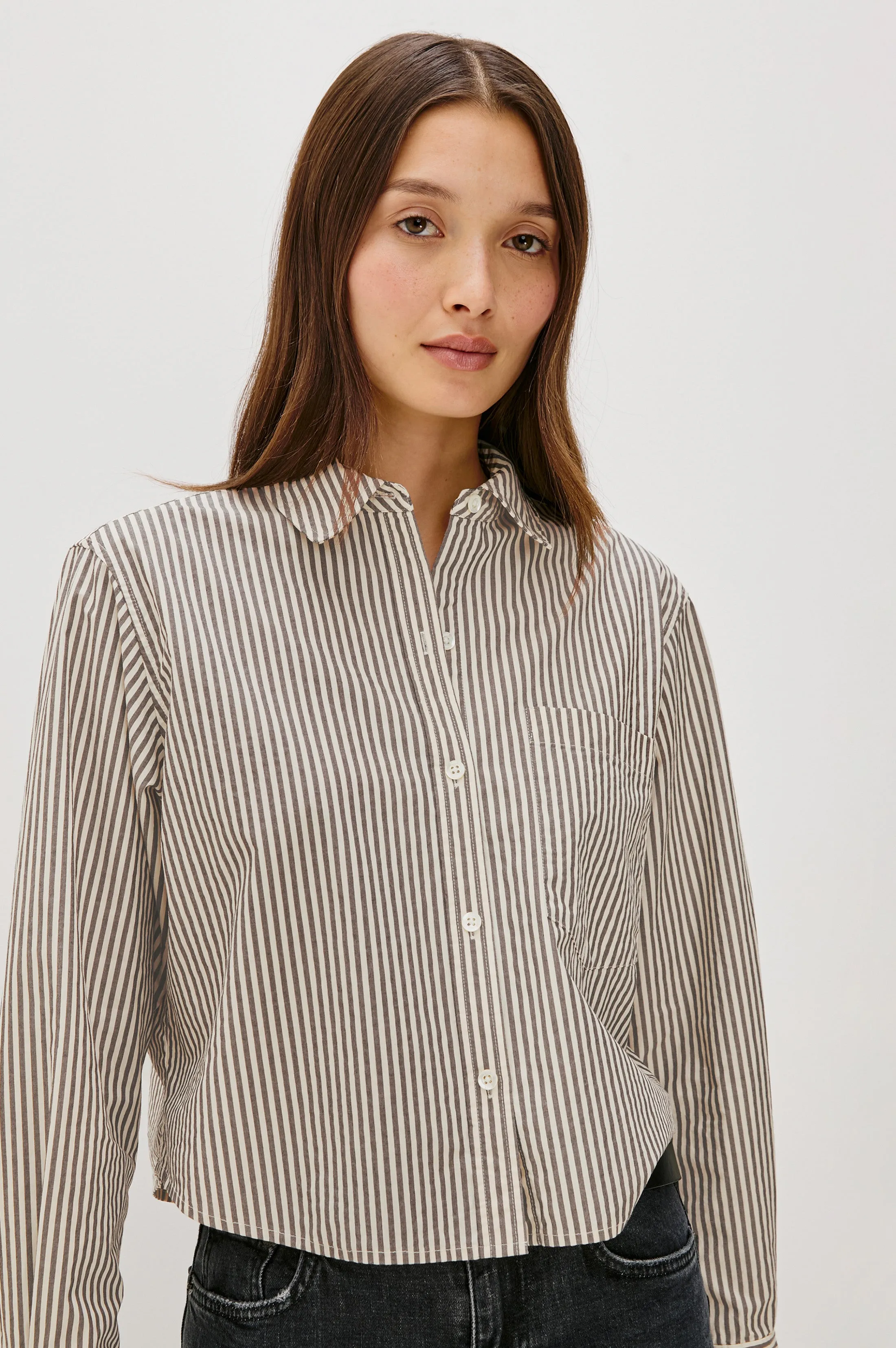 RAMY SHIRT - NOIR STRIPE sold by Rails product image thumbnail 3