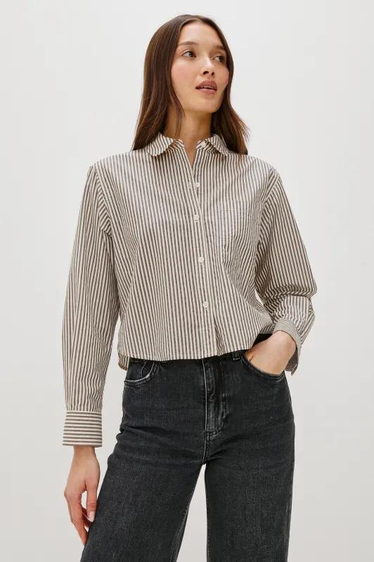 RAMY SHIRT - NOIR STRIPE sold by Rails