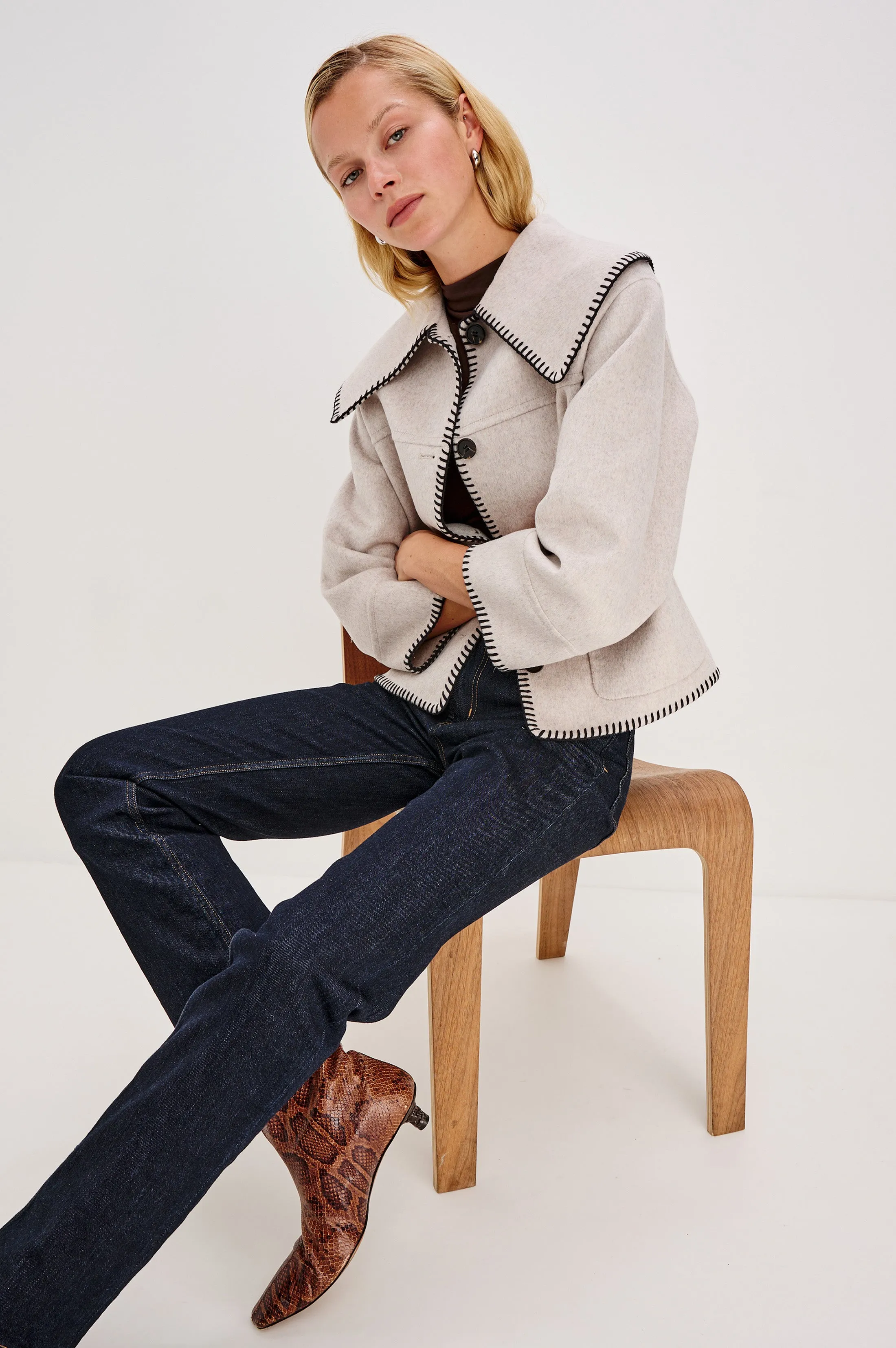 PATTY JACKET - OATMEAL sold by Rails product image thumbnail 2