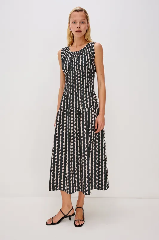 ANASTASIA DRESS - PAINTED NOIR made by Rails