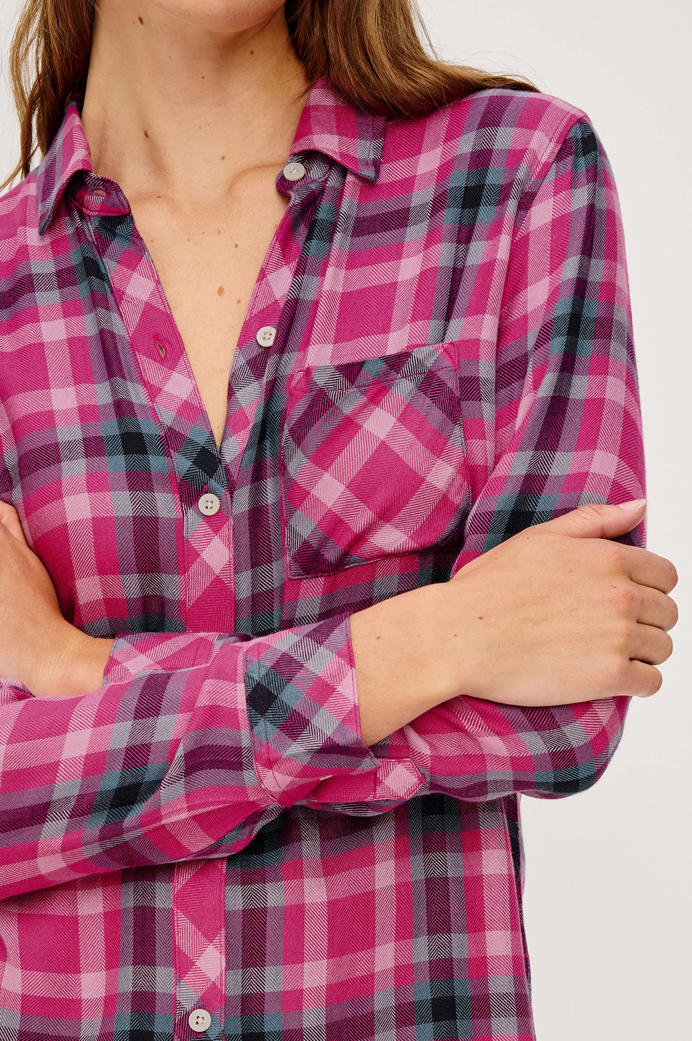 HUNTER SHIRT - MAGENTA STONE BLUE sold by Rails product image thumbnail 2