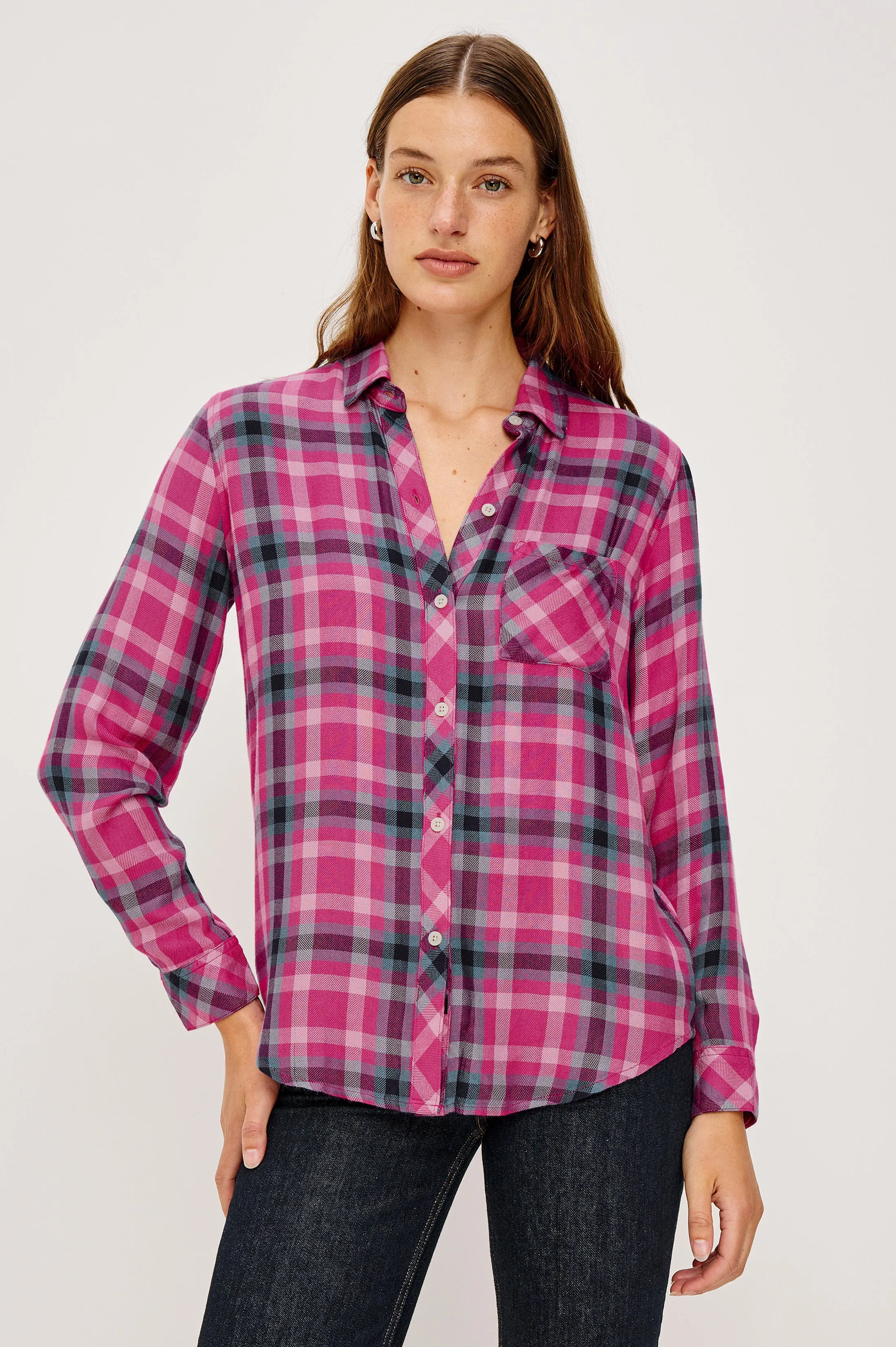 HUNTER SHIRT - MAGENTA STONE BLUE sold by Rails product image thumbnail 3