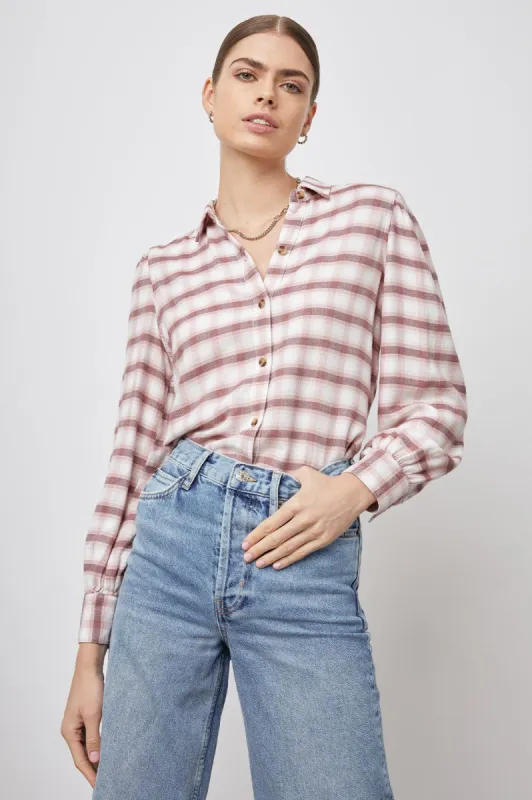 ANGELICA SHIRT - MAUVE ROSE IRON sold by Rails