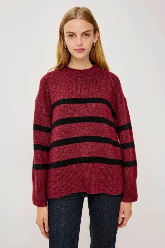 MIRANDA SWEATER - GARNET BLACK STRIPE sold by Rails