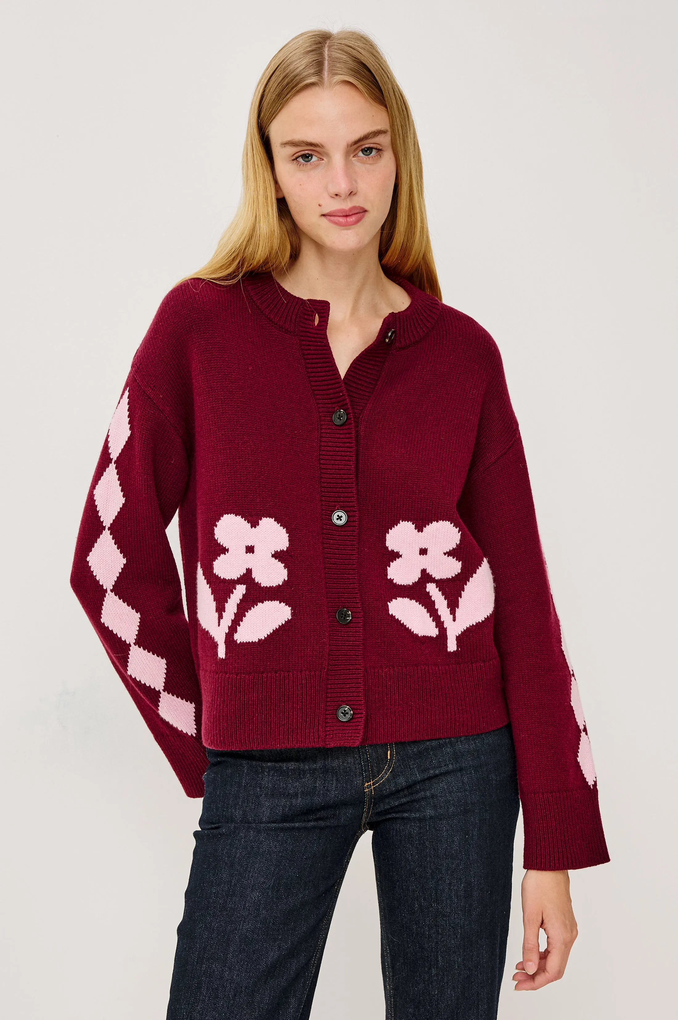 MAVIE CARDIGAN - GARNET DAISY sold by Rails