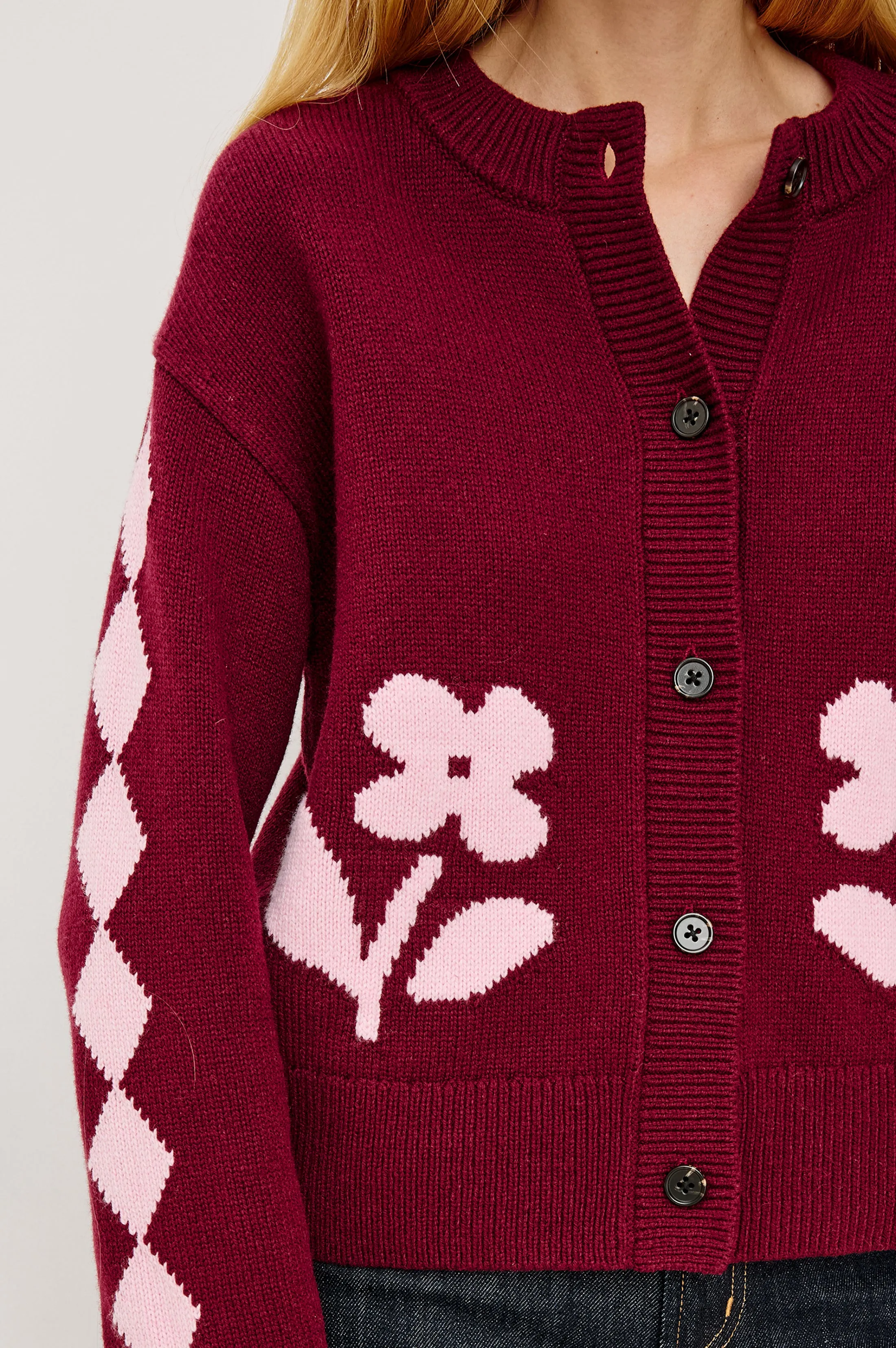 MAVIE CARDIGAN - GARNET DAISY sold by Rails product image thumbnail 2