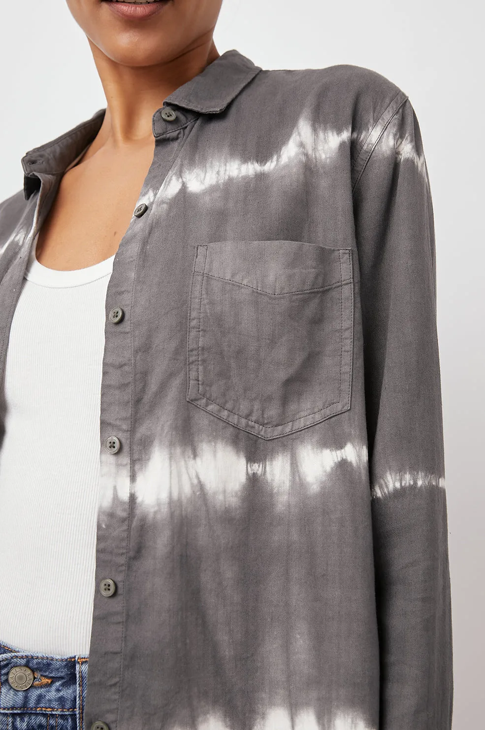 INGRID RAW SHIRT - COAL WHITE WAVES sold by Rails product image thumbnail 2