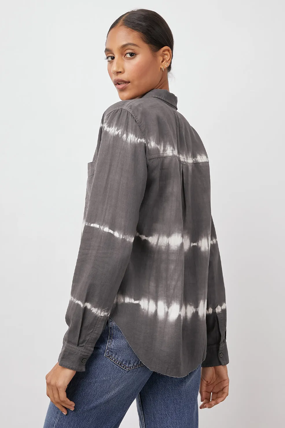 INGRID RAW SHIRT - COAL WHITE WAVES sold by Rails product image thumbnail 4
