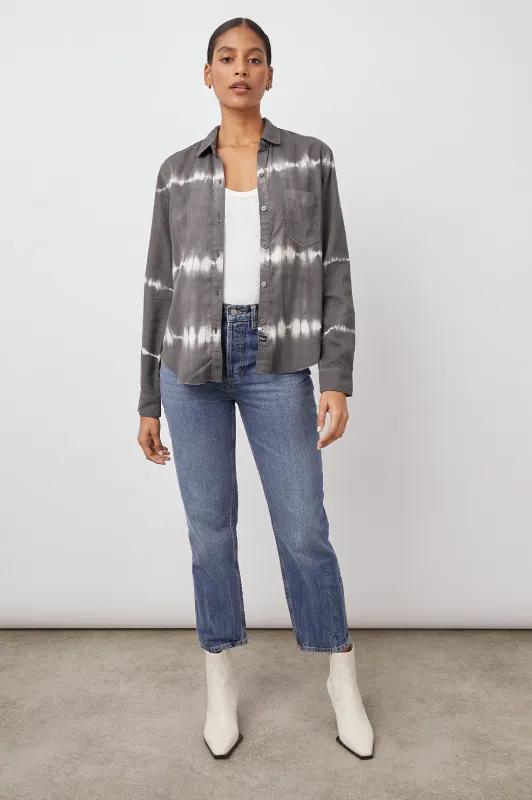 INGRID RAW SHIRT - COAL WHITE WAVES sold by Rails