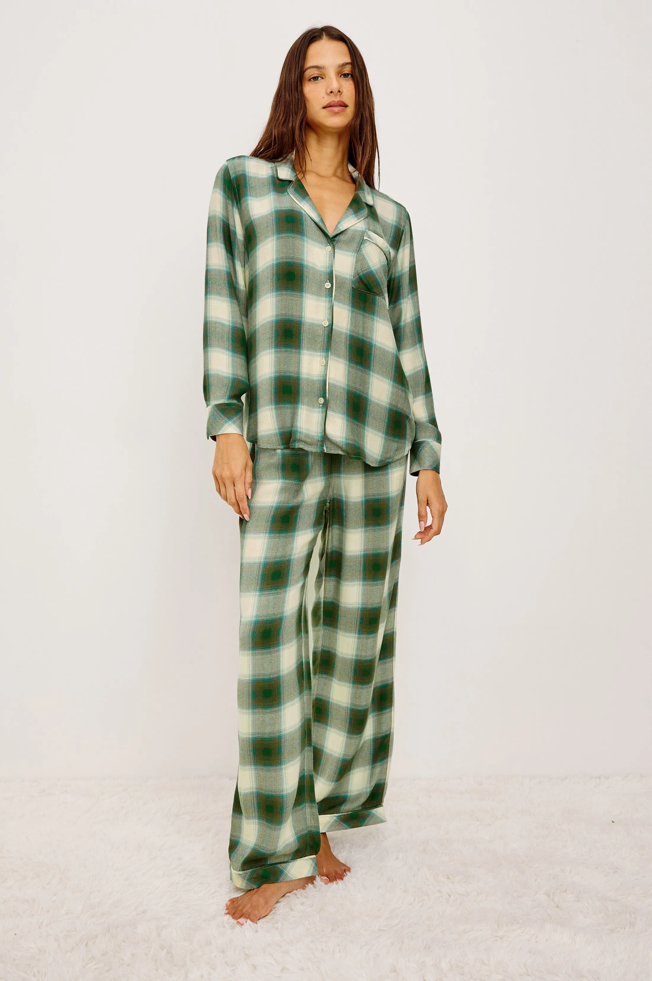 LUNA PAJAMA SET - IVORY OLIVE TEAL sold by Rails