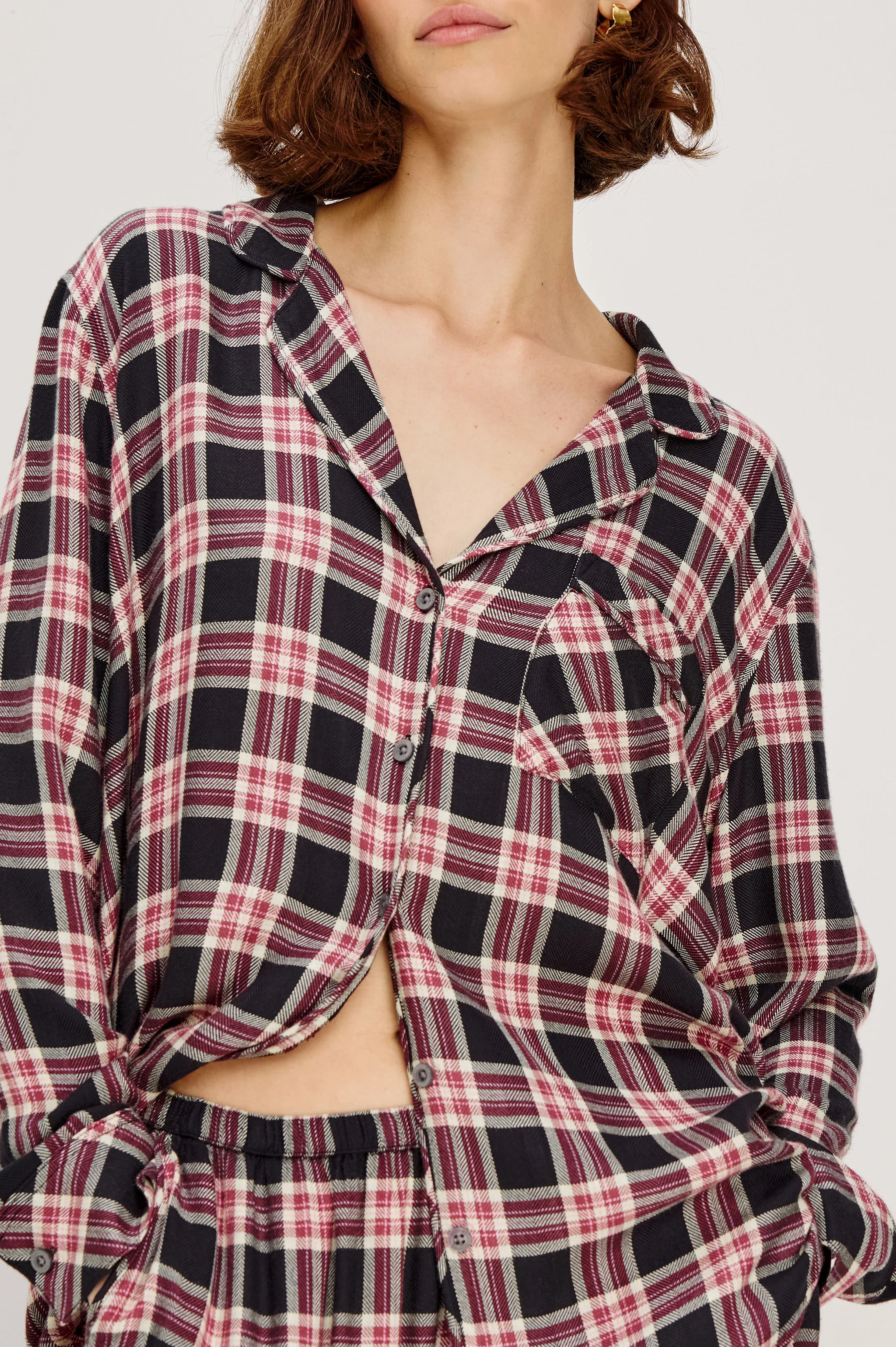 LUNA PAJAMA SET - ONYX PLUM sold by Rails product image thumbnail 2
