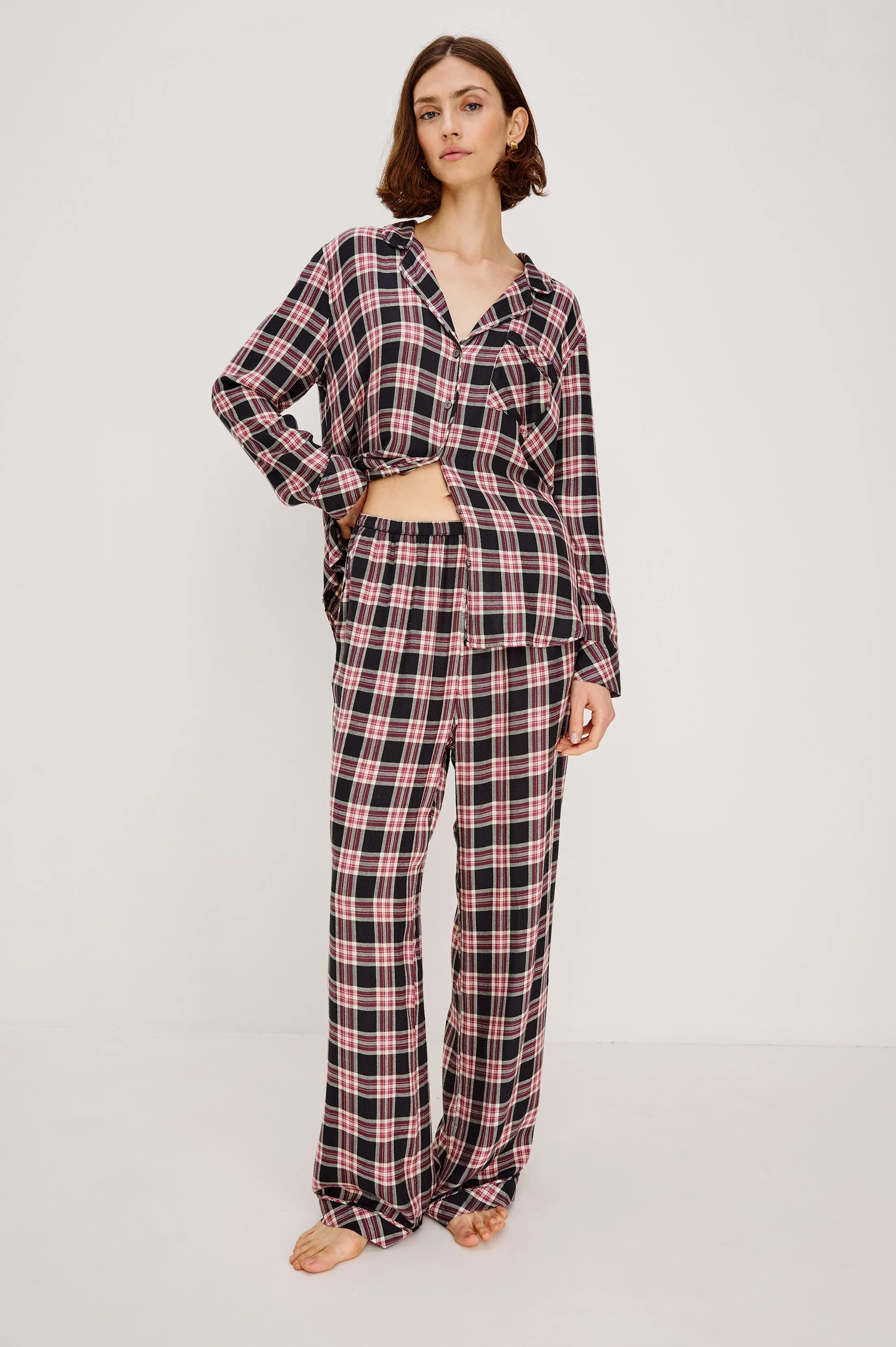 LUNA PAJAMA SET - ONYX PLUM sold by Rails product image thumbnail 3
