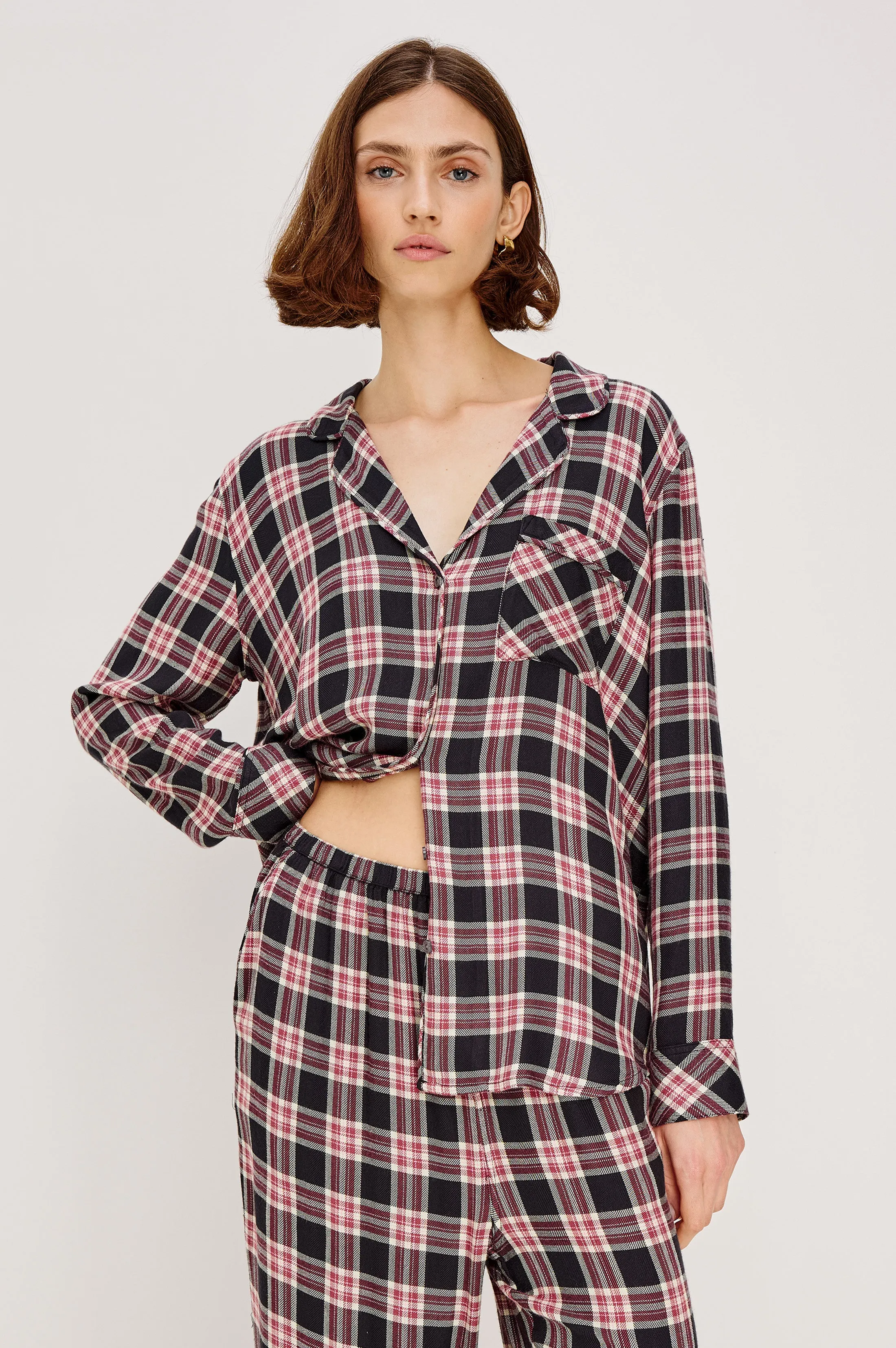 LUNA PAJAMA SET - ONYX PLUM sold by Rails product image thumbnail 4