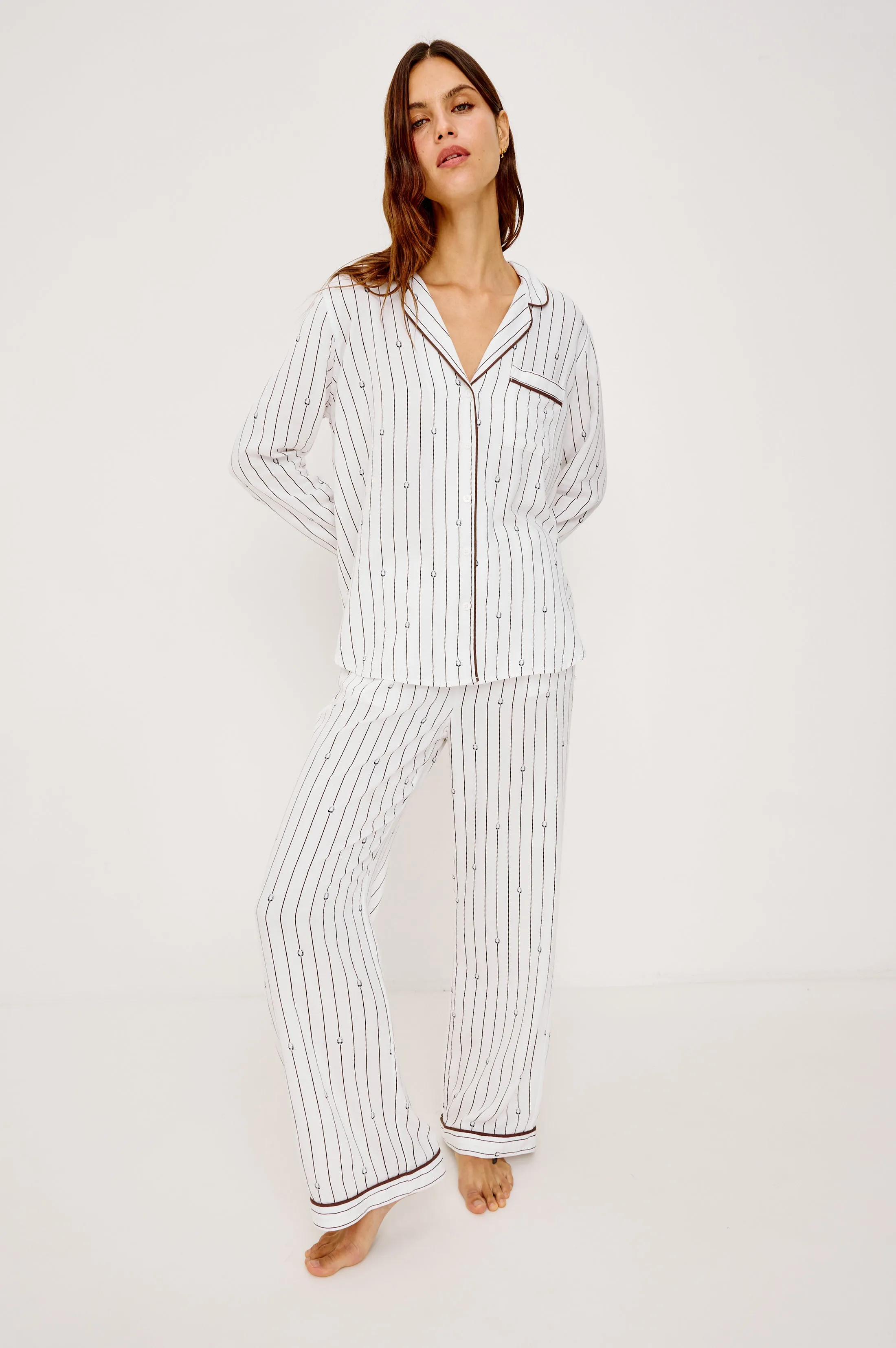 LUNA PAJAMA SET - STRIPED LUCKY HORSESHOES sold by Rails product image thumbnail 3
