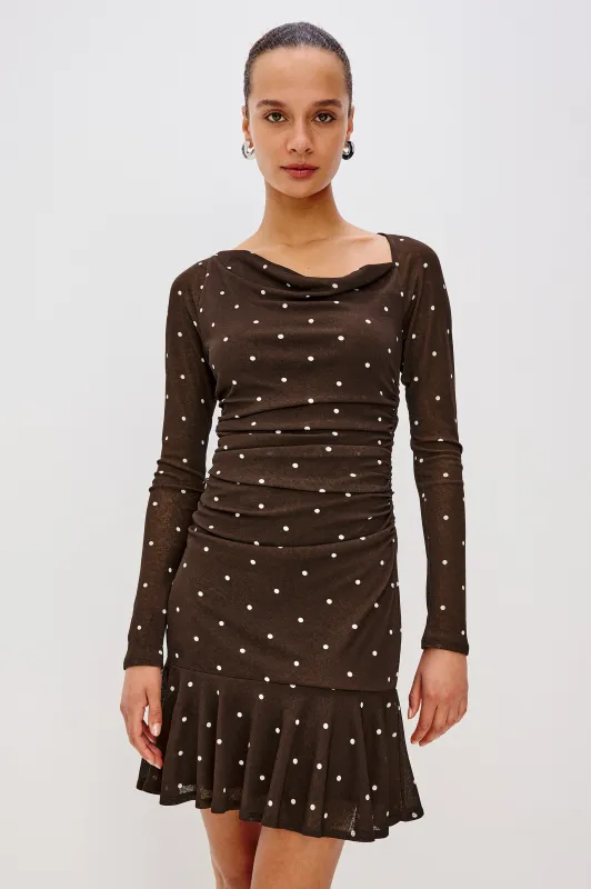CELANO DRESS - COCOA POLKA DOTS sold by Rails