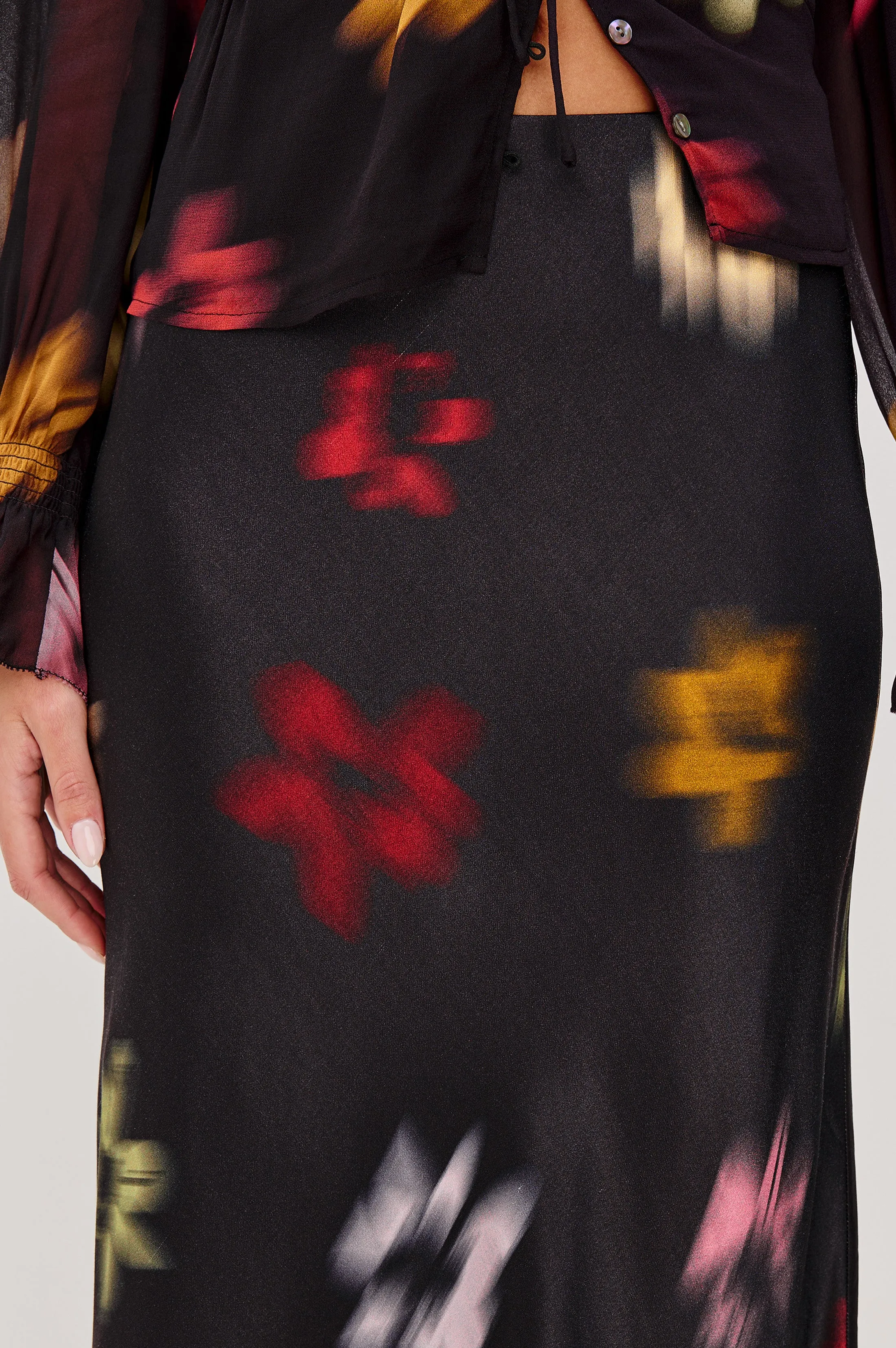 ANYA SKIRT - ONYX BLURRED FLORAL sold by Rails product image thumbnail 2