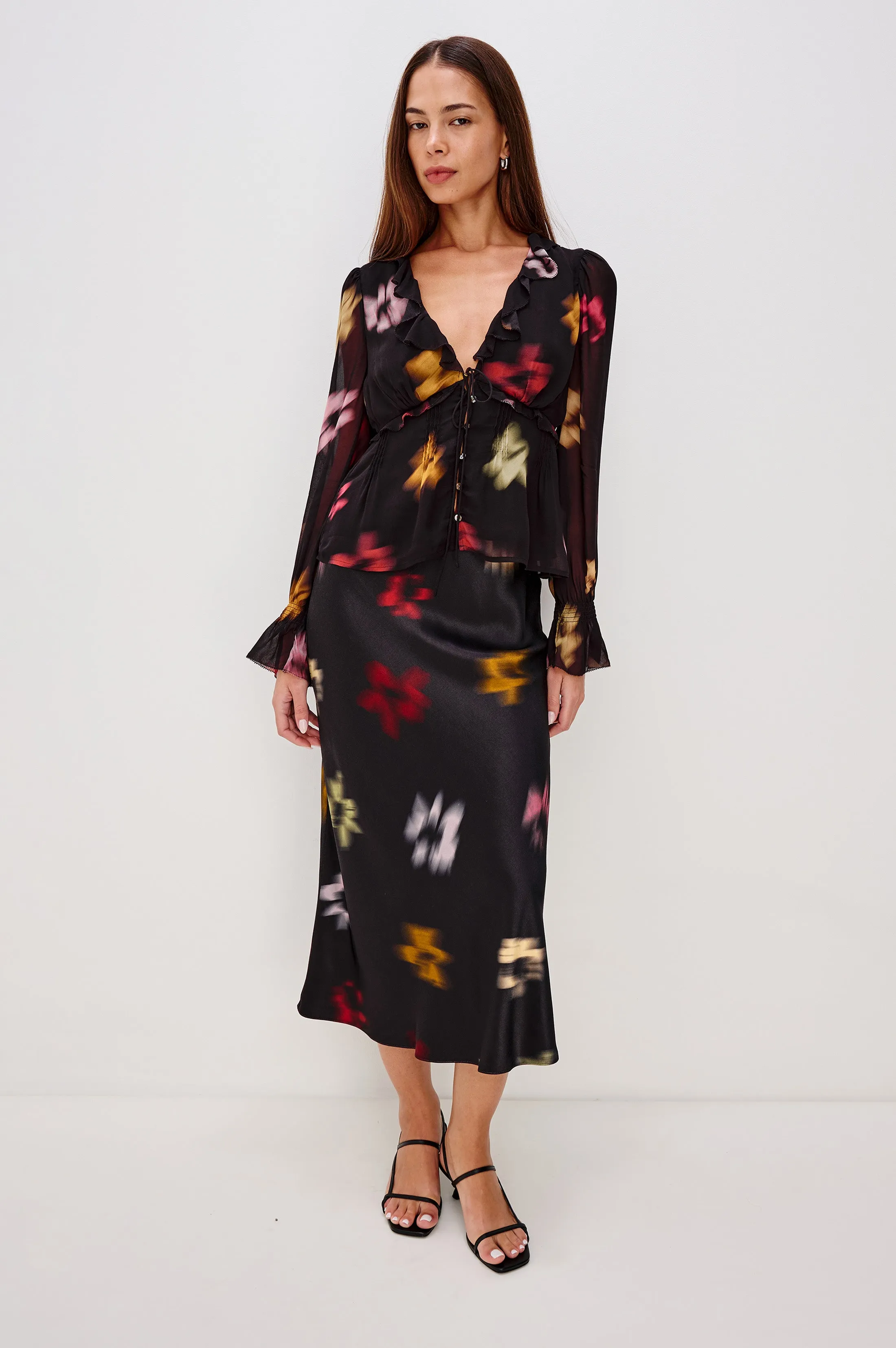 ALIXA TOP - ONYX BLURRED FLORAL sold by Rails product image thumbnail 4