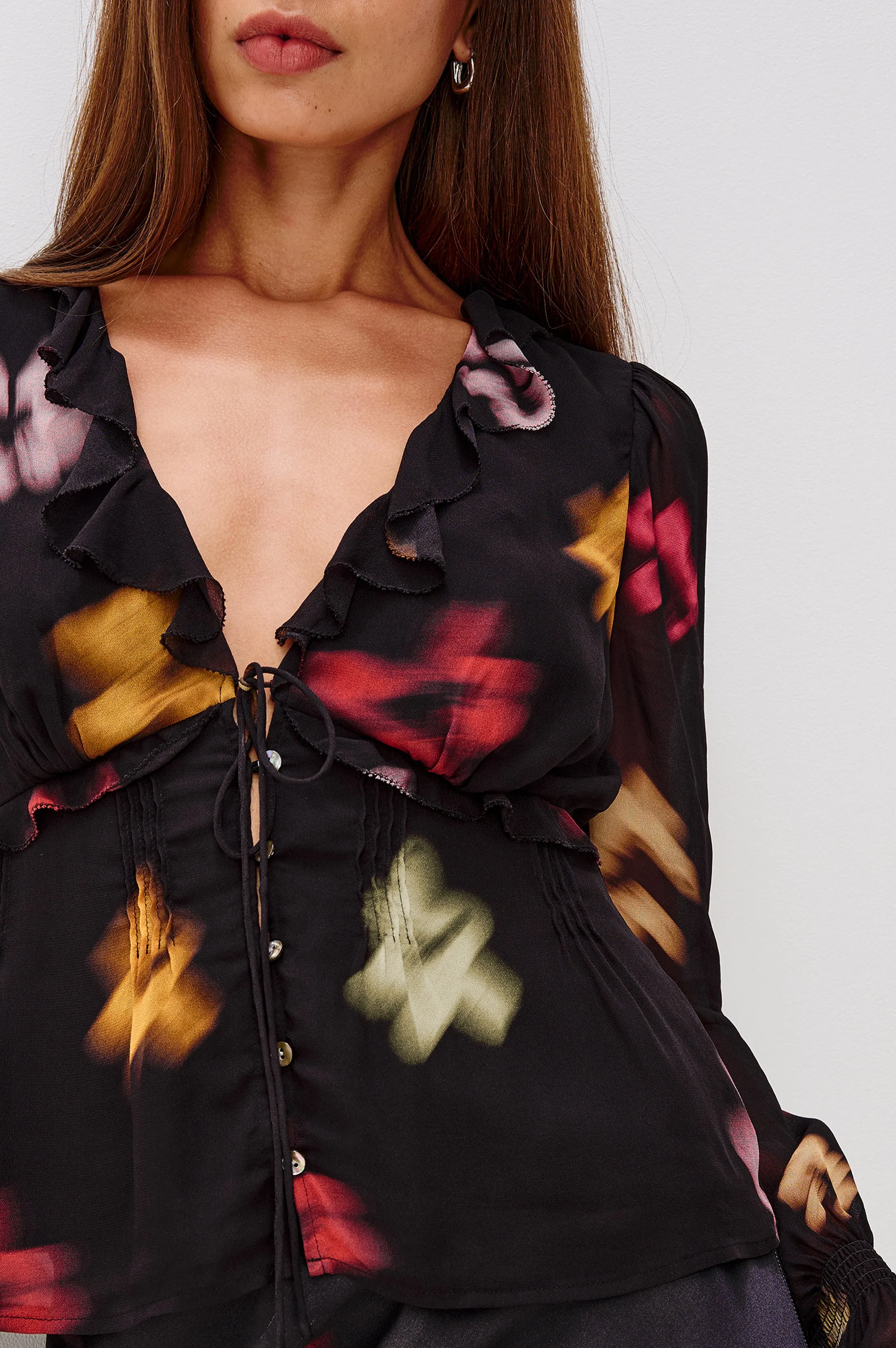 ALIXA TOP - ONYX BLURRED FLORAL sold by Rails product image thumbnail 2